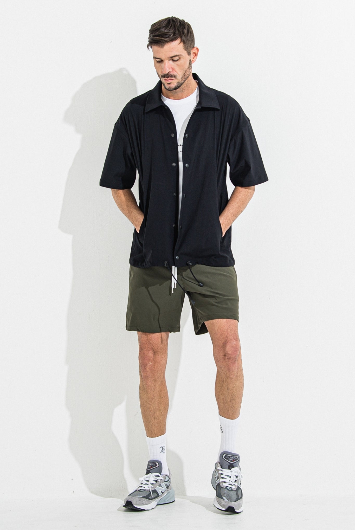 TV NYLON SHORTS RC36-HP-004 ショートパンツ ストレッチ 速乾性 軽量 しなやかな手触り / KHAKI