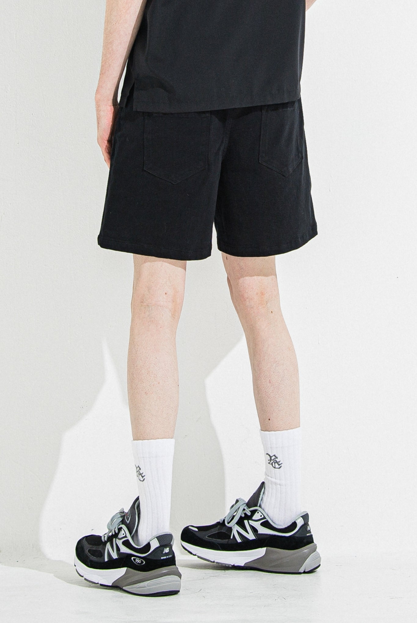 【ご予約受付中】 DENIM JERSEY SHORTS RC36-HP-006 ショーツ ゴムウエスト ドローコード / BLACK
