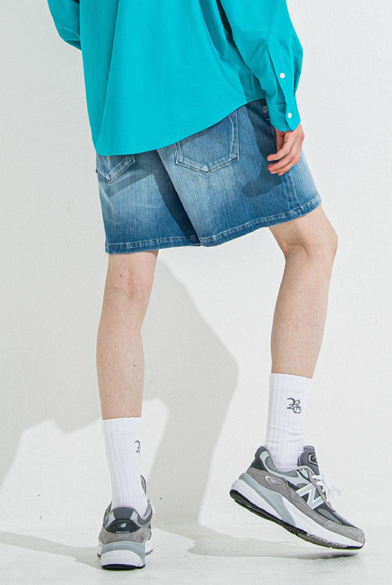 DENIM JERSEY SHORTS RC36-HP-006 ショーツ ゴムウエスト ドローコード / LIND