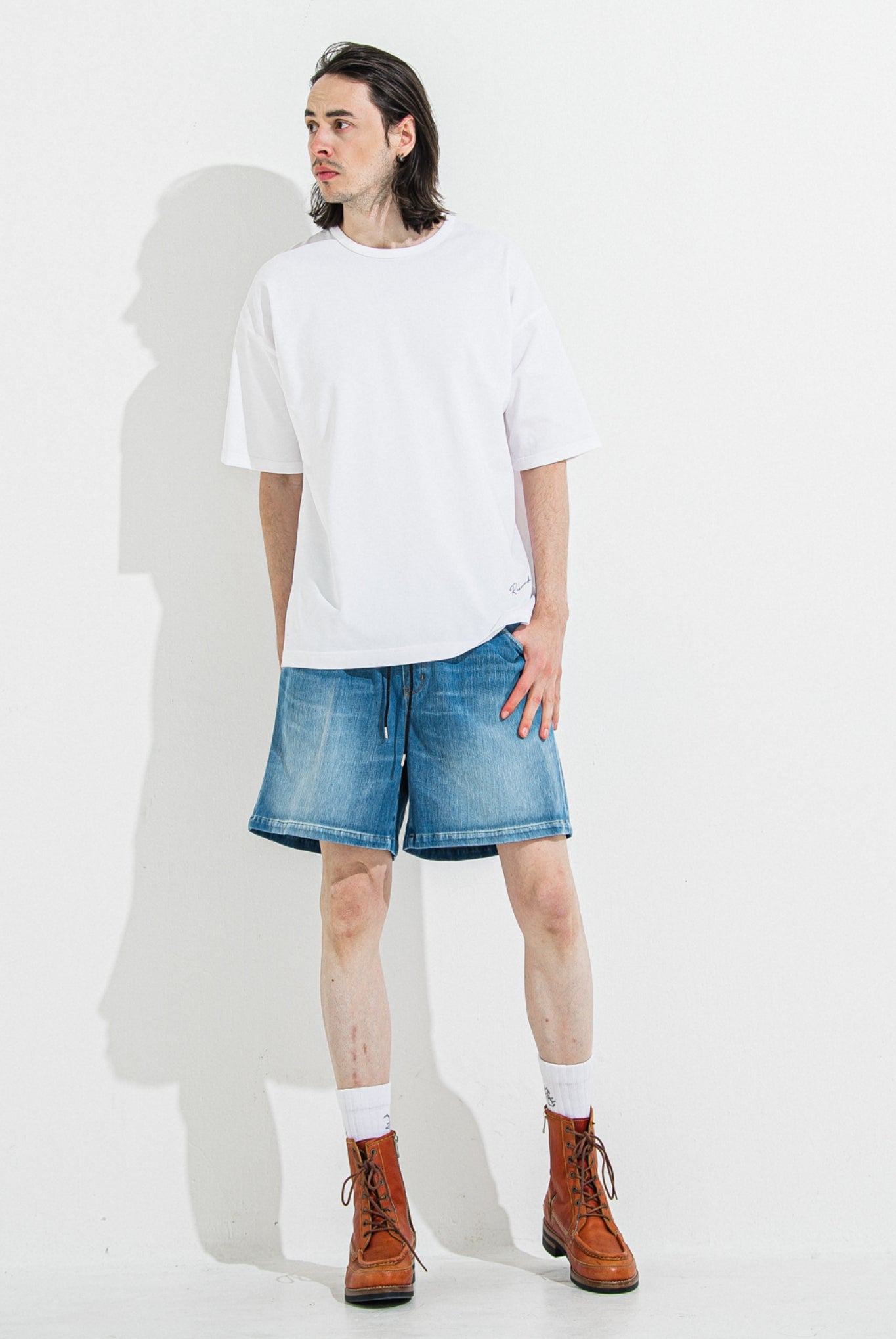 DENIM JERSEY SHORTS RC36-HP-006 ショーツ ゴムウエスト ドローコード / LIND