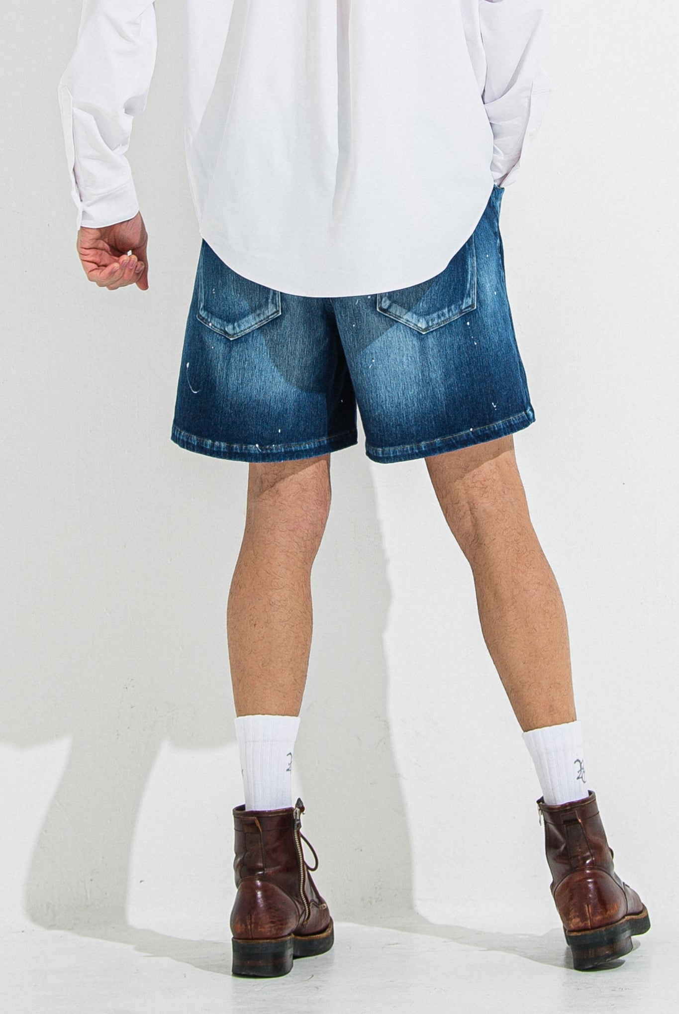 DENIM JERSEY SHORTS RC36-HP-006 ショーツ ゴムウエスト ドローコード / DIND