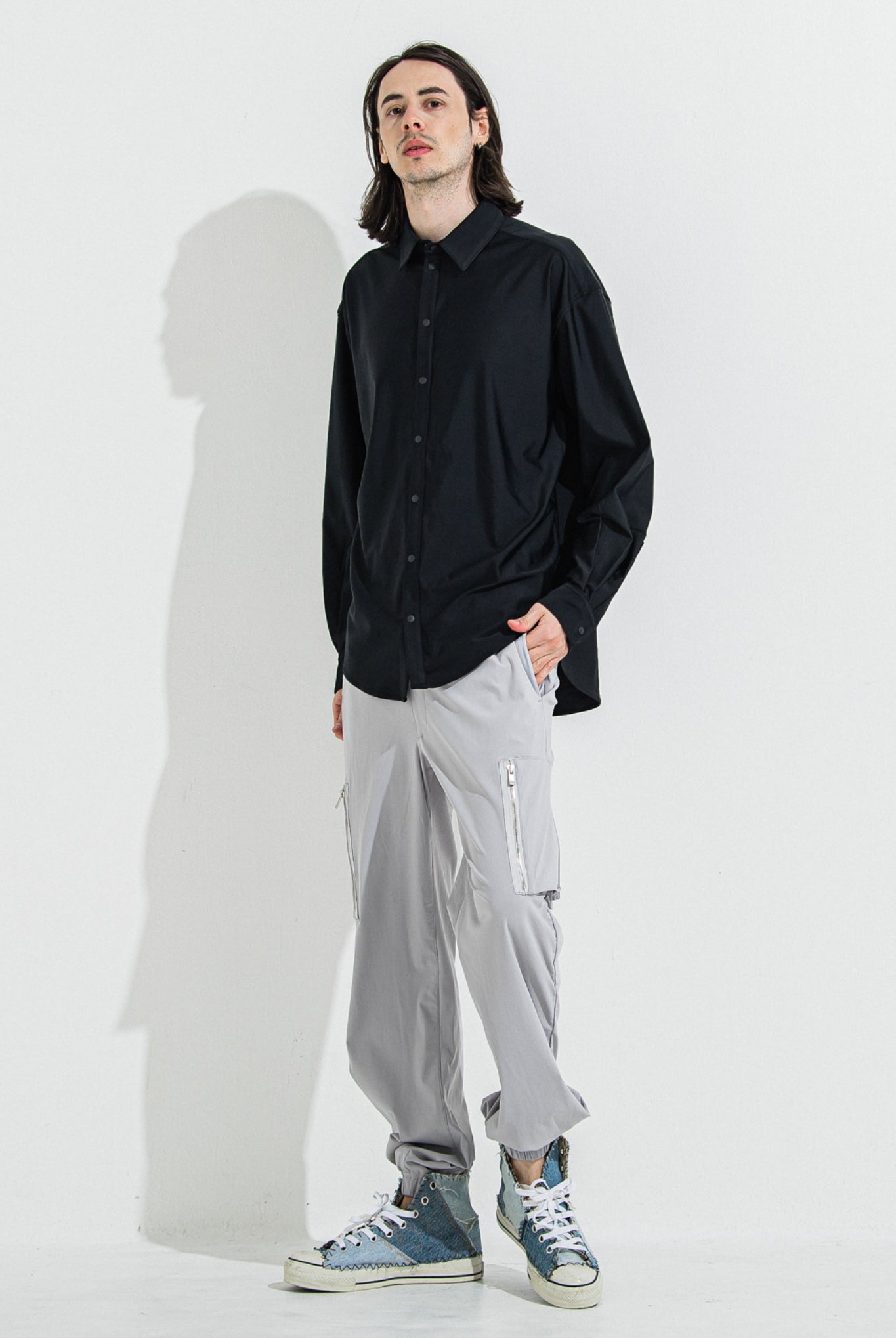 RUSH JACK SHIRTS RC36-SH-001 シャツ ラッシュガード スナップボタン UVカット ストレッチ 速乾 / BLACK