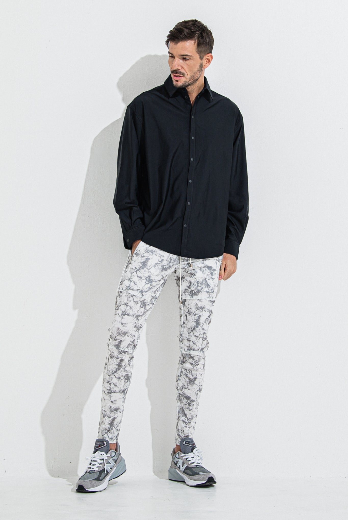 RUSH JACK SHIRTS RC36-SH-001 シャツ ラッシュガード スナップボタン UVカット ストレッチ 速乾 / BLACK