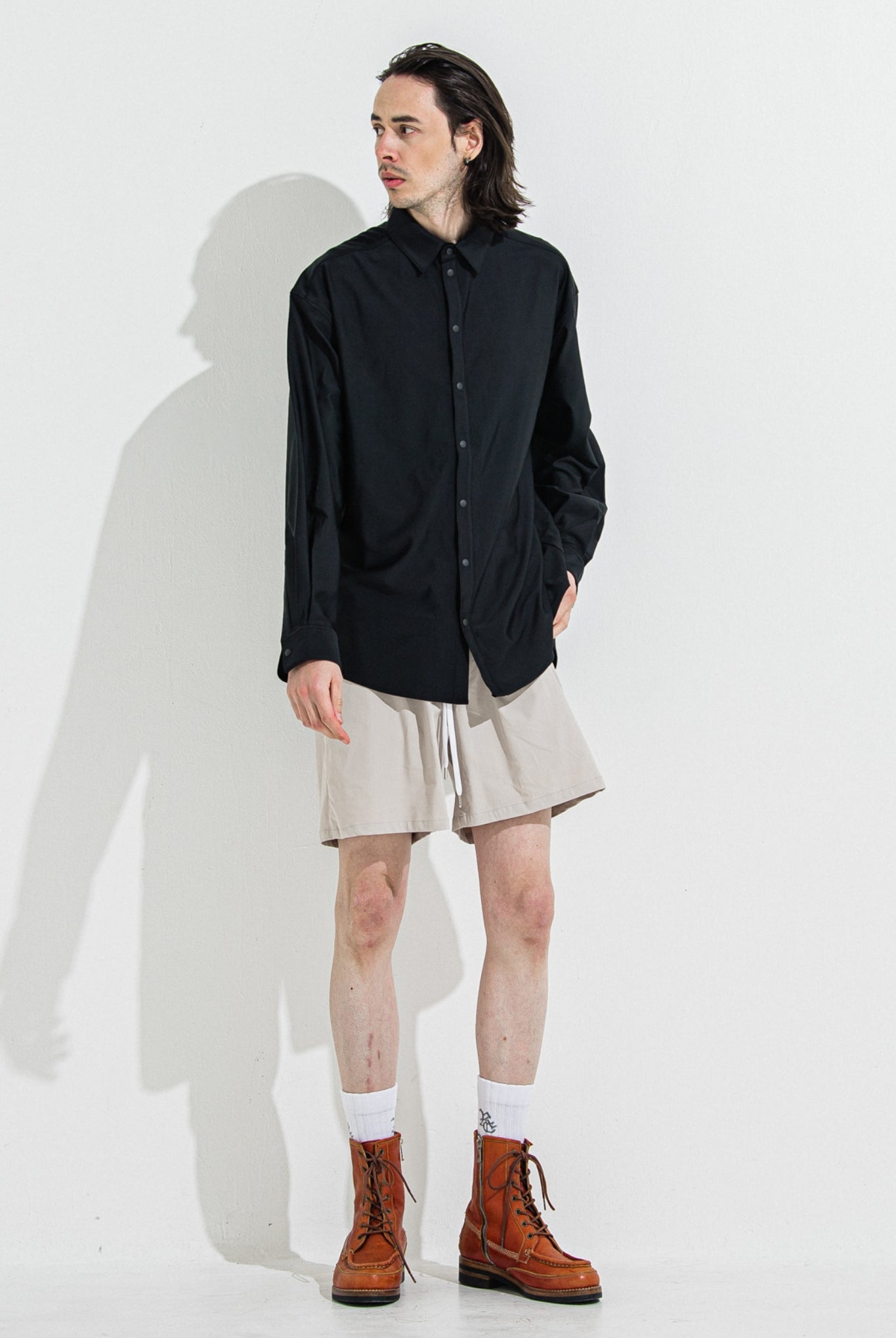 RUSH JACK SHIRTS RC36-SH-001 シャツ ラッシュガード スナップボタン UVカット ストレッチ 速乾 / BLACK