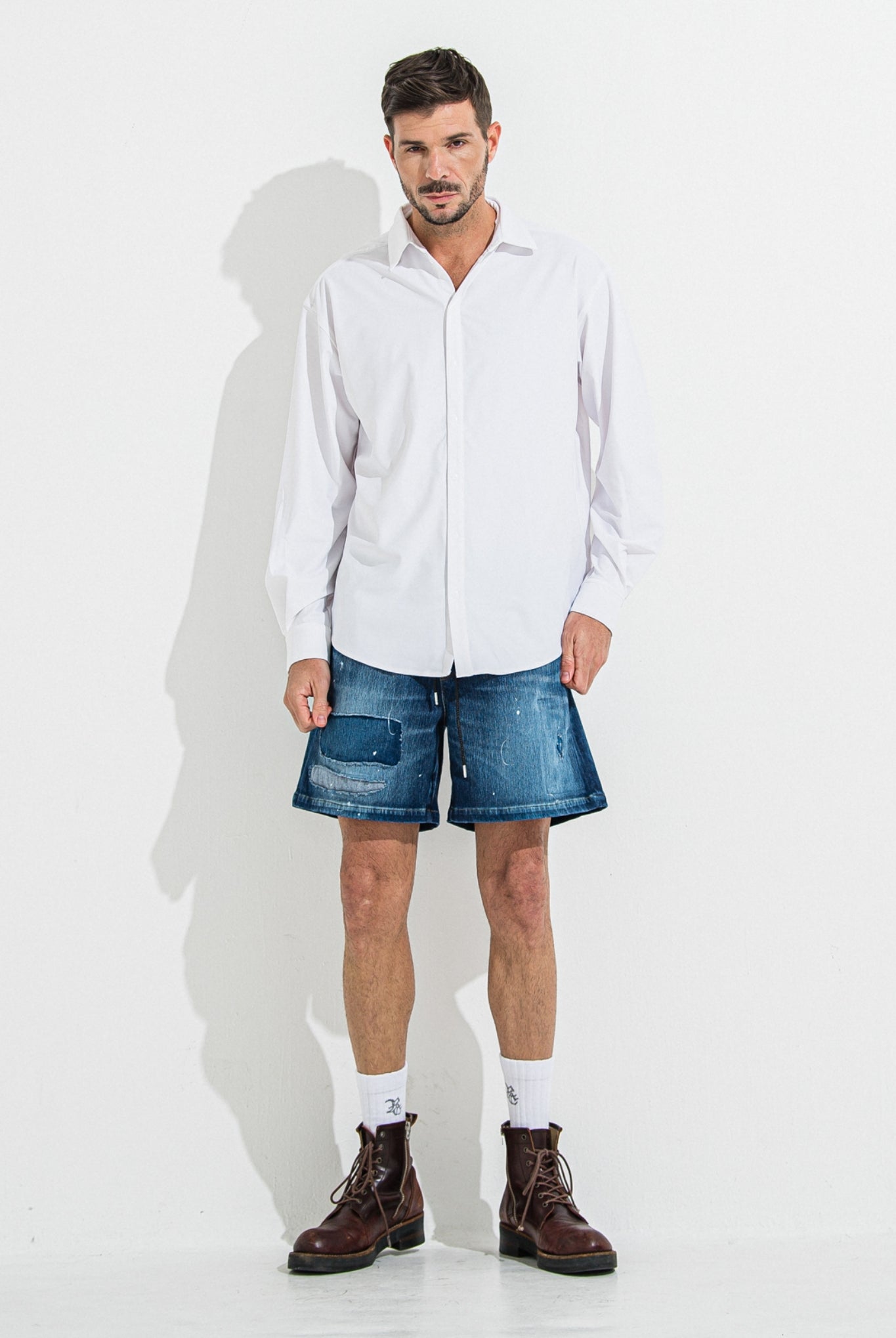 RUSH JACK SHIRTS RC36-SH-001 シャツ ラッシュガード スナップボタン UVカット ストレッチ 速乾 / WHITE