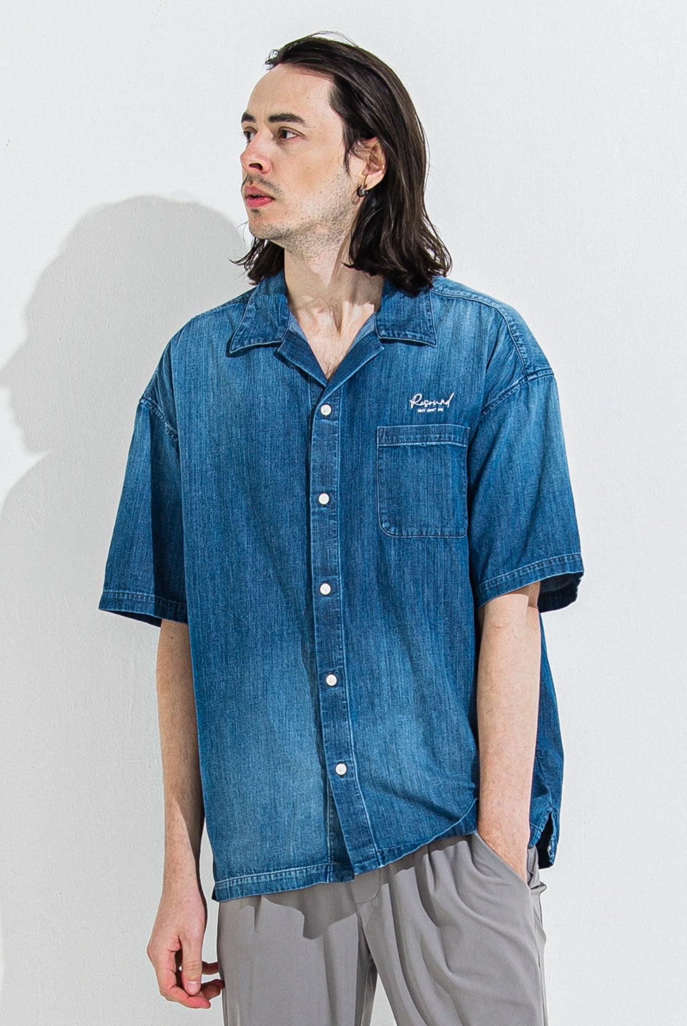 ZACK HALF DENIM SHIRTS RC36-SH-003 シャツ デニム オープンカラー / DIND