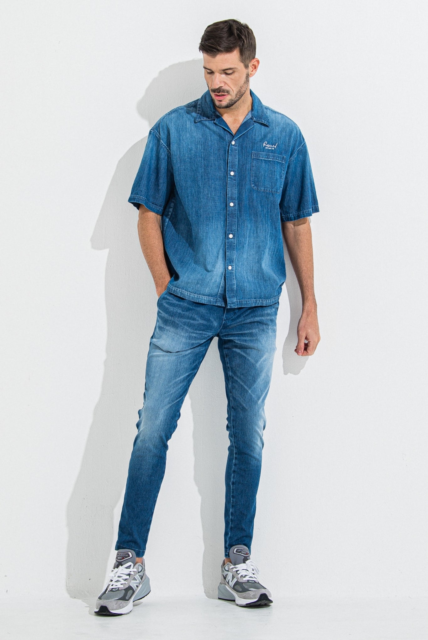 ZACK HALF DENIM SHIRTS RC36-SH-003 シャツ デニム オープンカラー / DIND