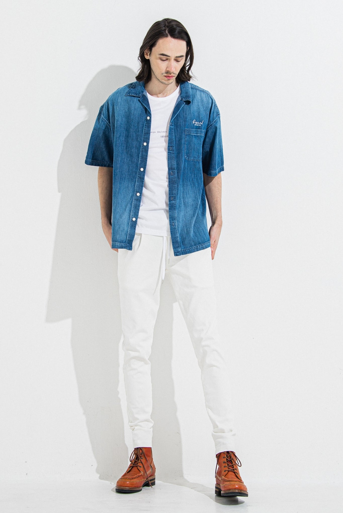 ZACK HALF DENIM SHIRTS RC36-SH-003 シャツ デニム オープンカラー / DIND