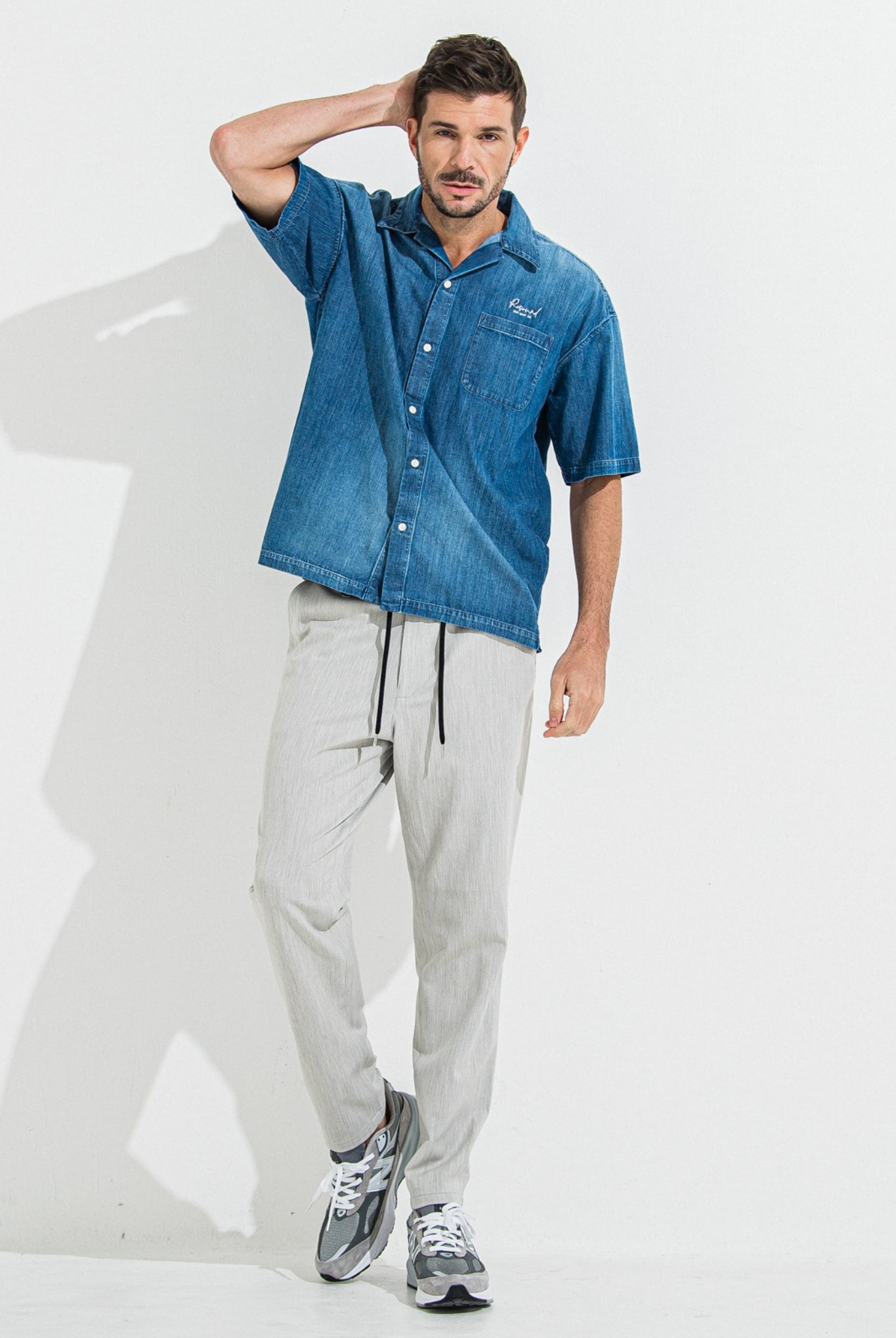 ZACK HALF DENIM SHIRTS RC36-SH-003 シャツ デニム オープンカラー / DIND