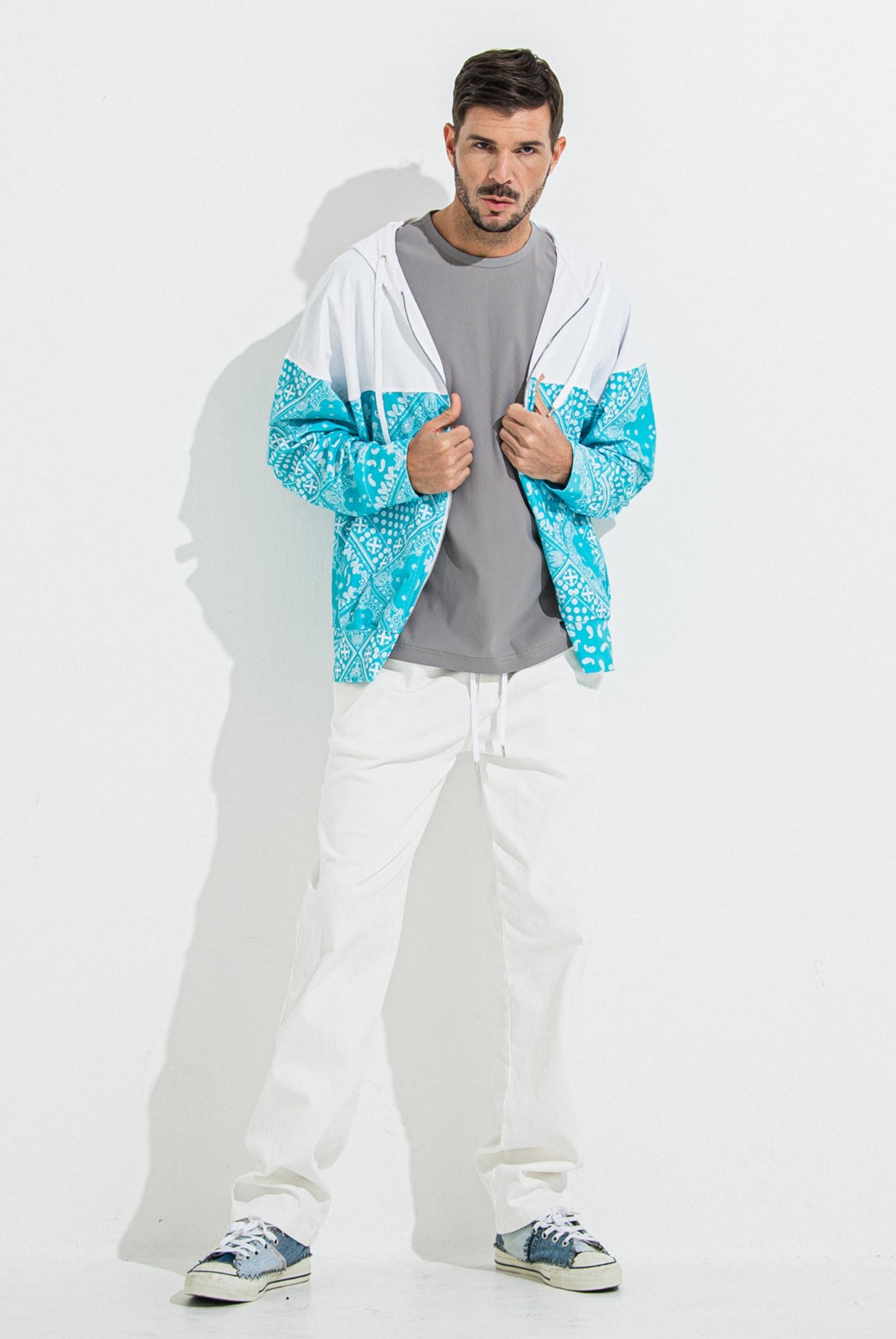 DENIM JERSEY WIDE PT RC36-ST-016WTD イージーパンツ ベルトループ ジャージデニム / WHITE