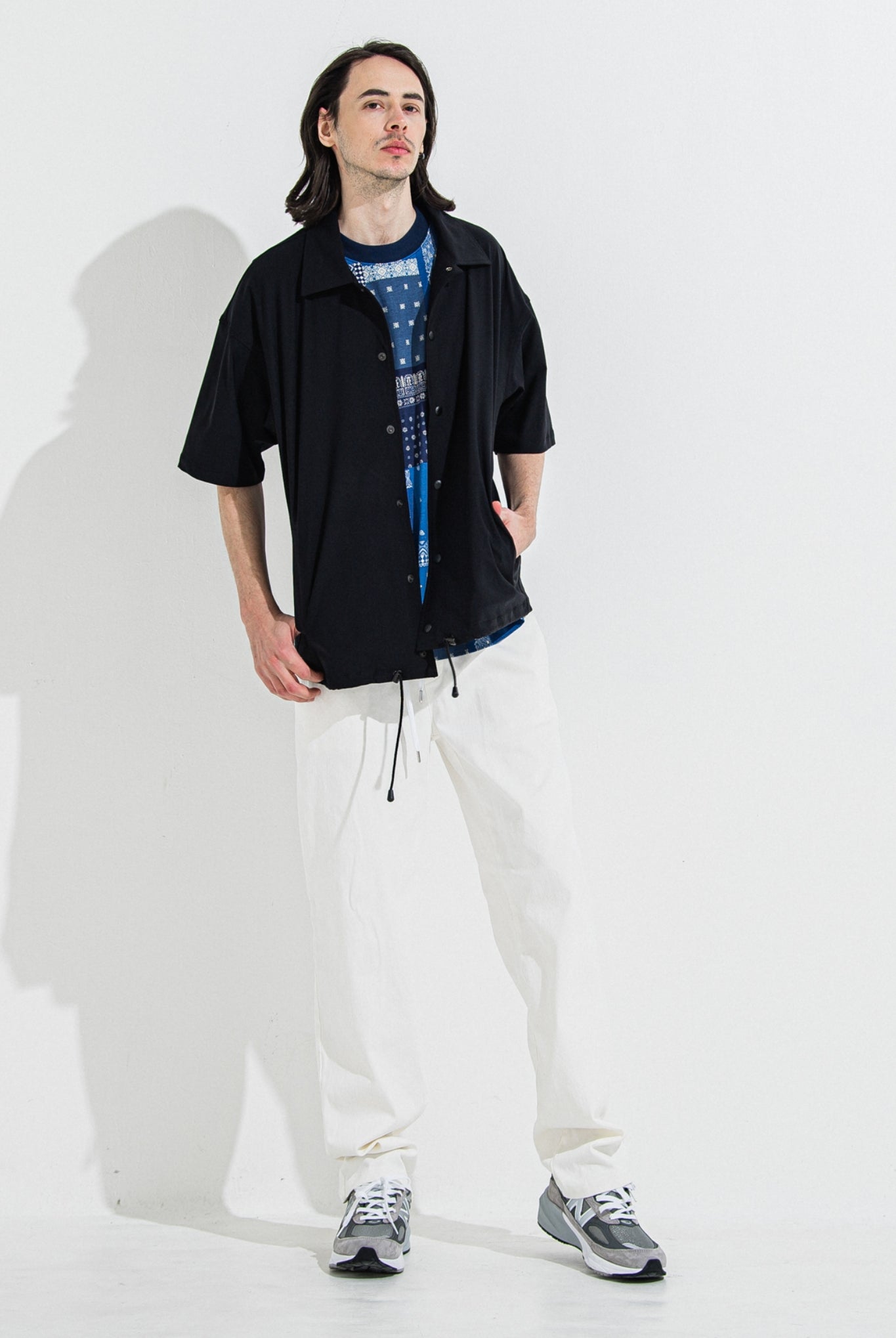 DENIM JERSEY WIDE PT RC36-ST-016WTD イージーパンツ ベルトループ ジャージデニム / WHITE