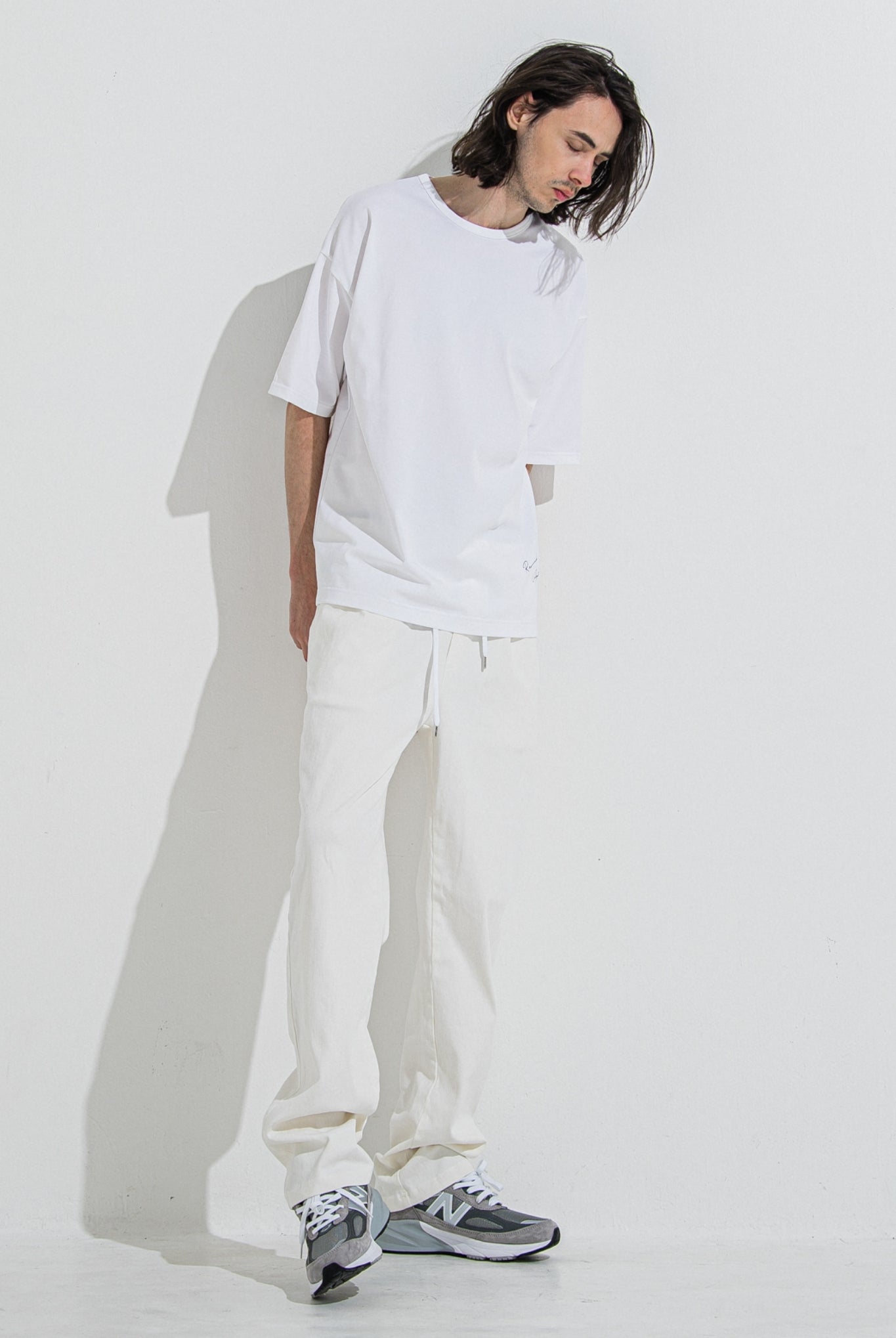 DENIM JERSEY WIDE PT RC36-ST-016WTD イージーパンツ ベルトループ ジャージデニム / WHITE