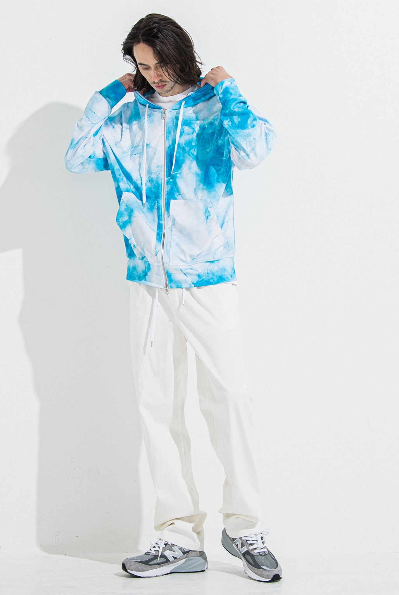 DENIM JERSEY WIDE PT RC36-ST-016WTD イージーパンツ ベルトループ ジャージデニム / WHITE