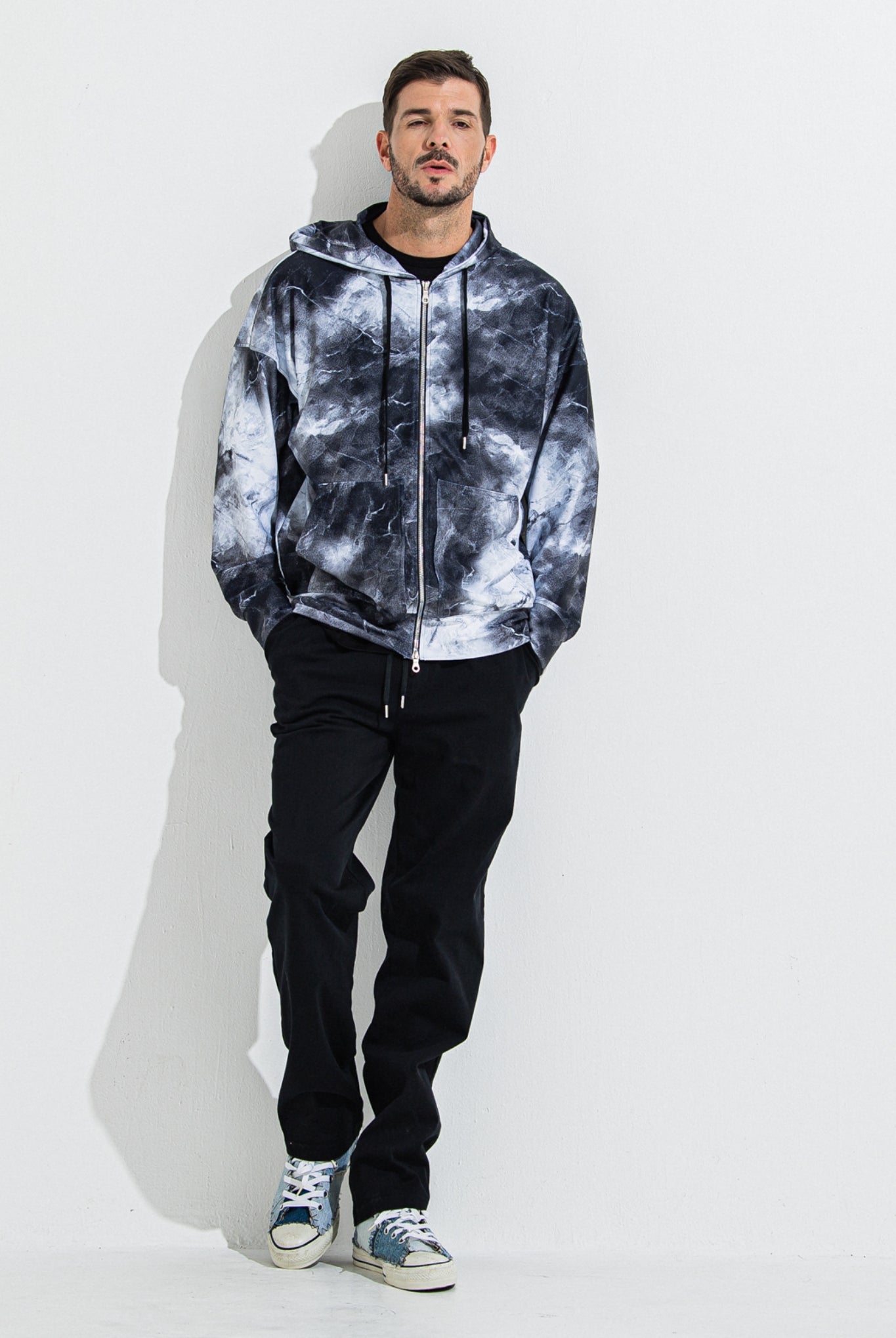 DENIM JERSEY WIDE PT RC36-ST-016WTD イージーパンツ ベルトループ ジャージデニム / BLACK