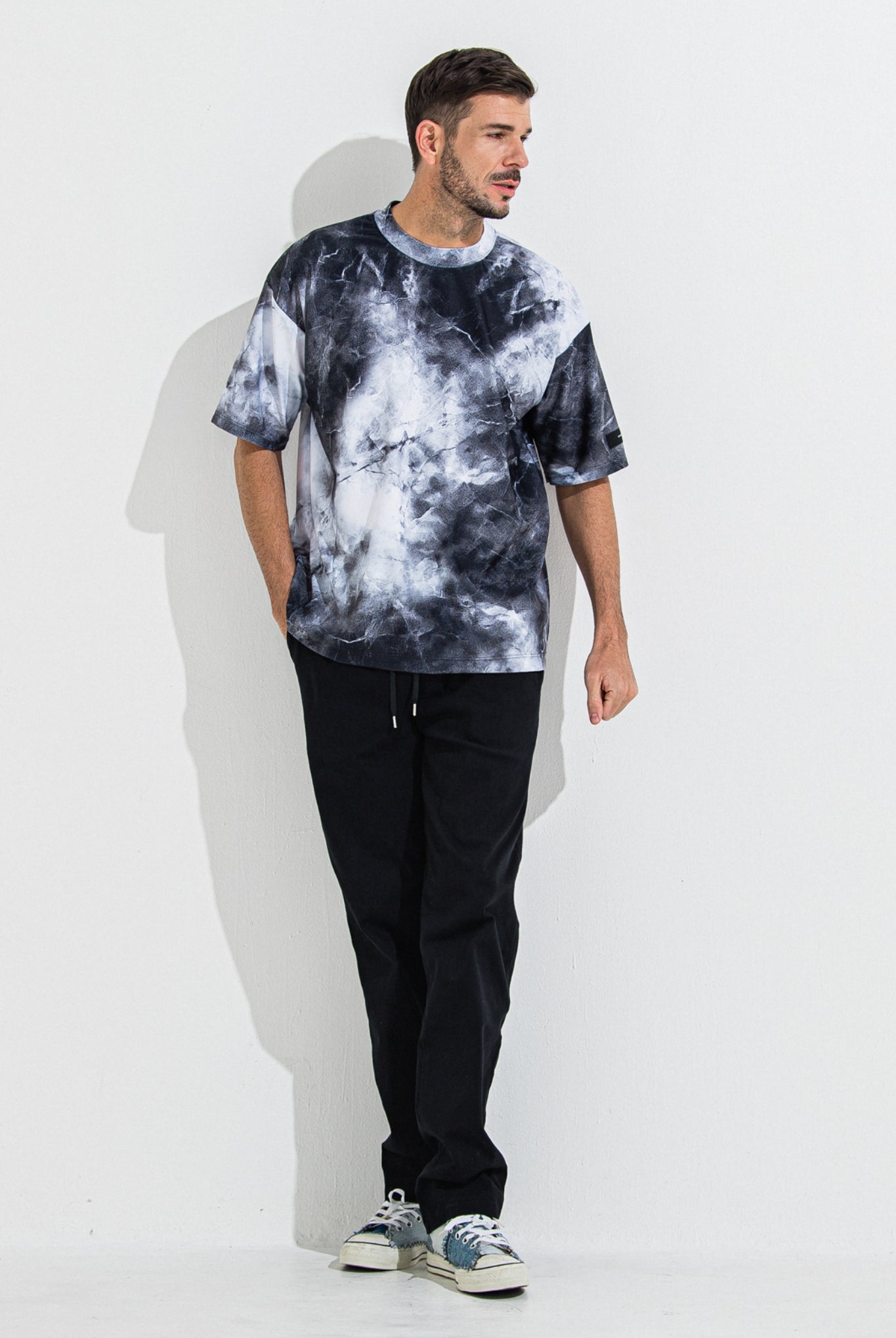 DENIM JERSEY WIDE PT RC36-ST-016WTD イージーパンツ ベルトループ ジャージデニム / BLACK
