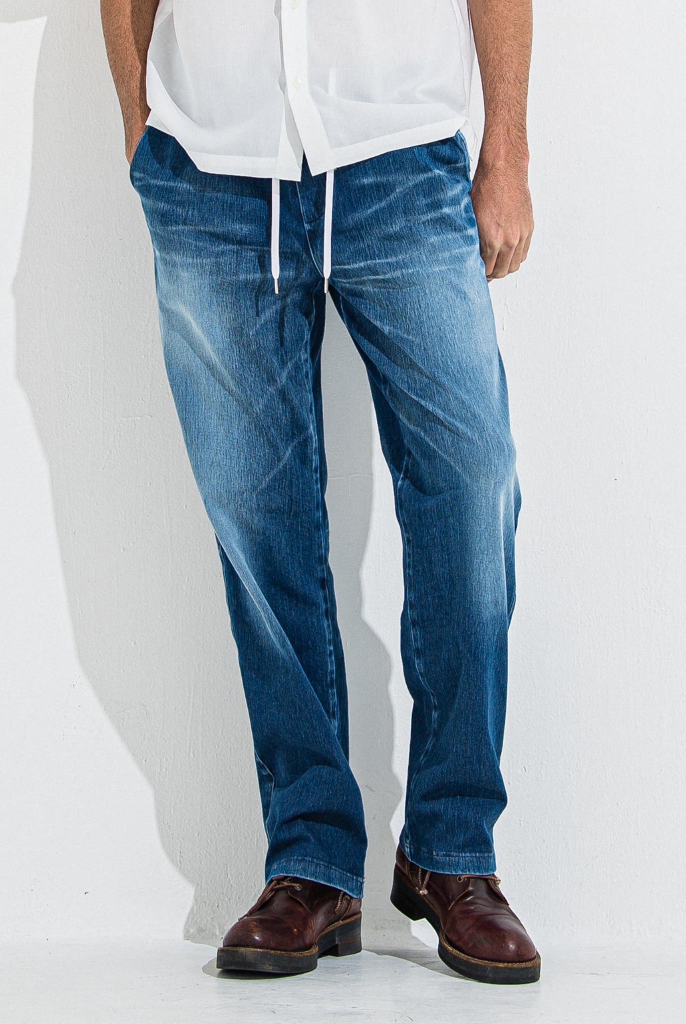 DENIM JERSEY WIDE PT RC36-ST-016WTD イージーパンツ ベルトループ ジャージデニム / DIND