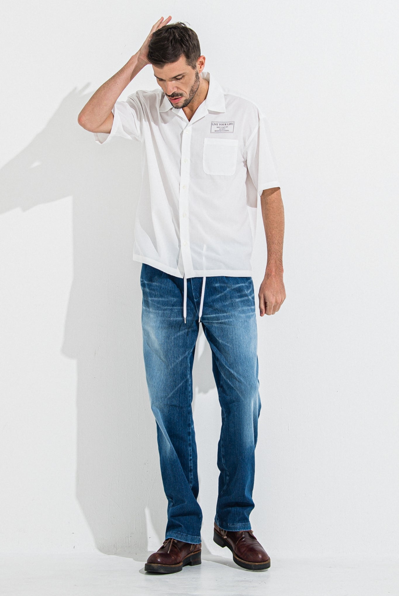 DENIM JERSEY WIDE PT RC36-ST-016WTD イージーパンツ ベルトループ ジャージデニム / DIND