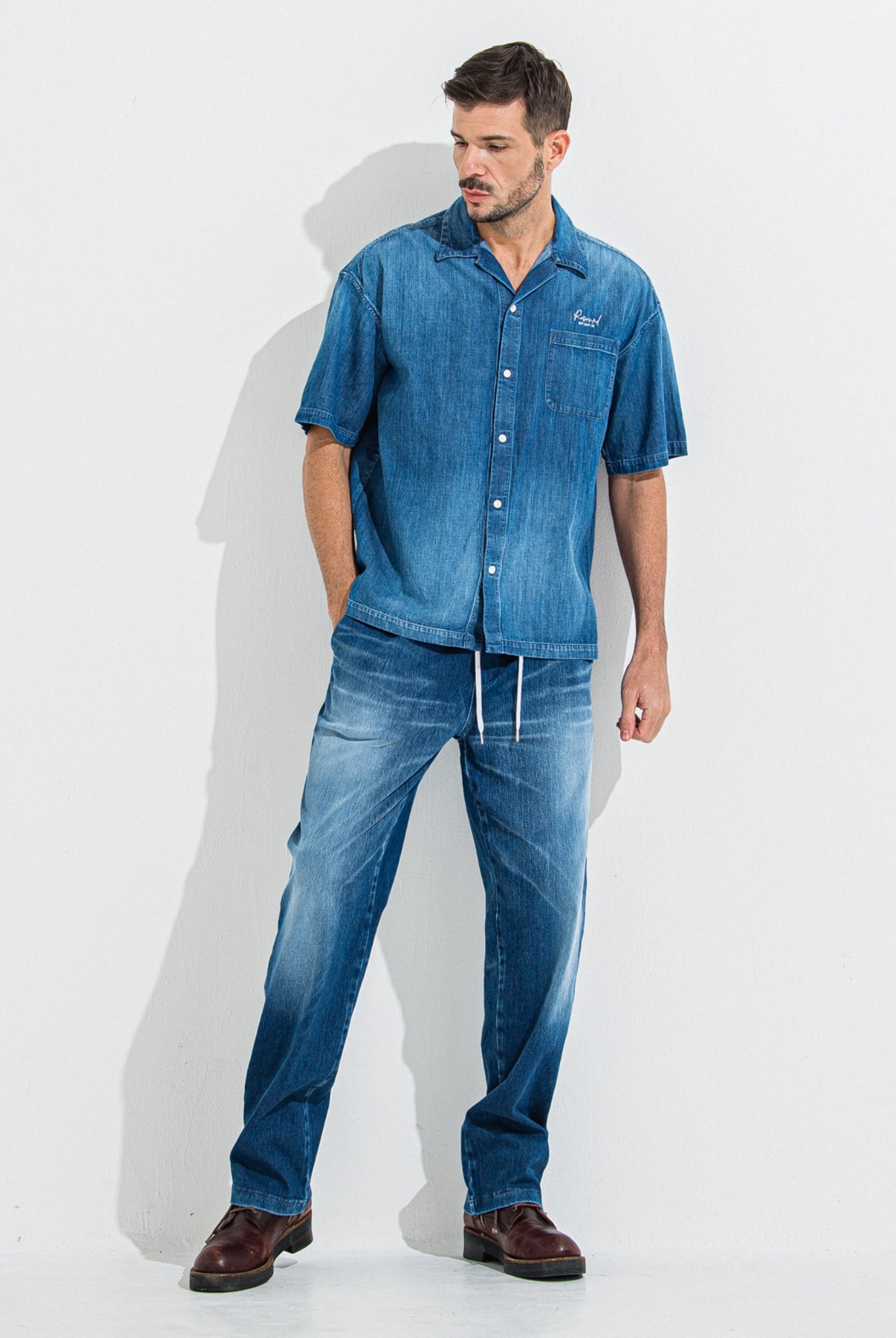 DENIM JERSEY WIDE PT RC36-ST-016WTD イージーパンツ ベルトループ ジャージデニム / DIND