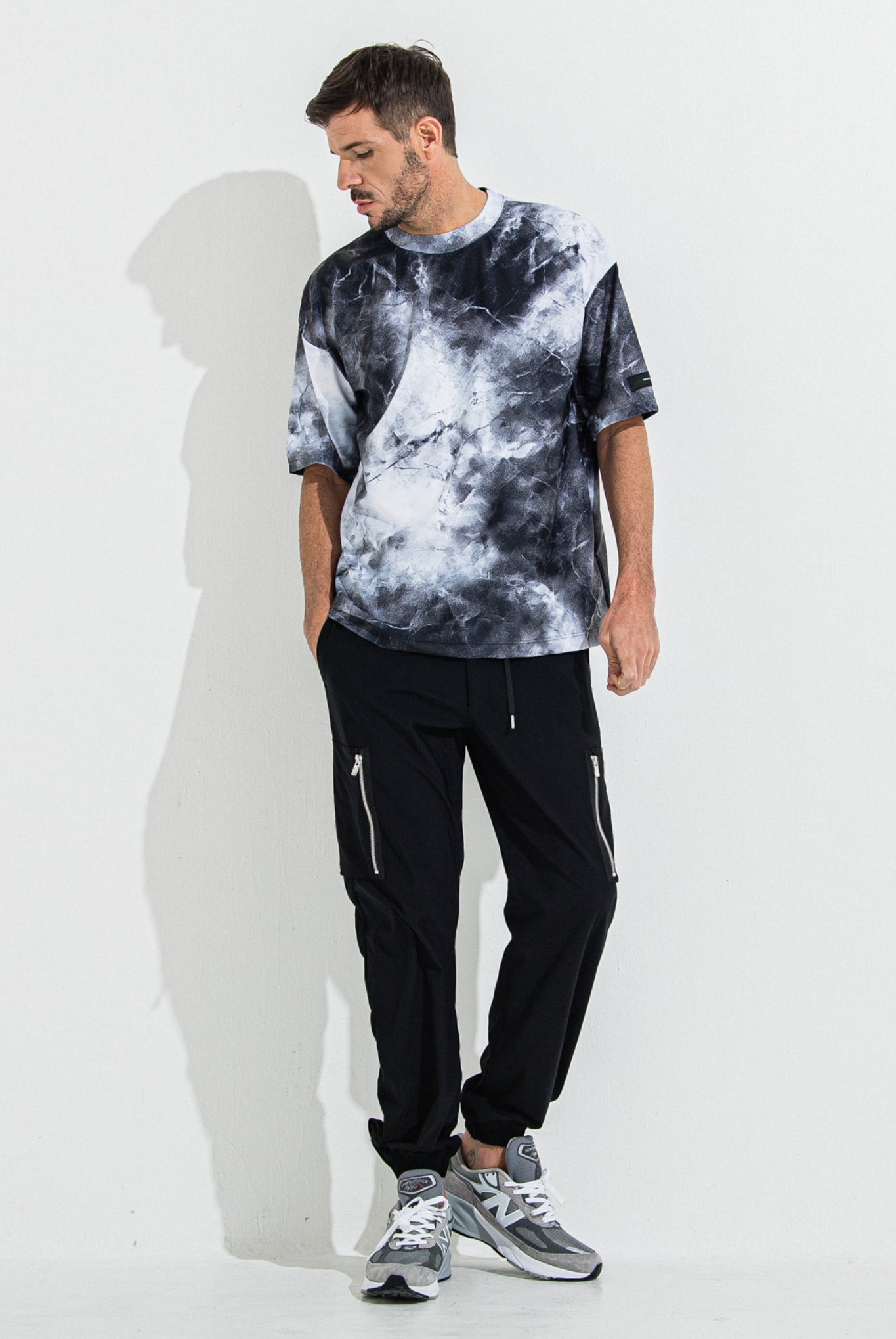 DAVID NYLON CARGO PANTS RC36-ST-040 カーゴパンツ イージーパンツ 速乾性 ストレッチ / BLACK