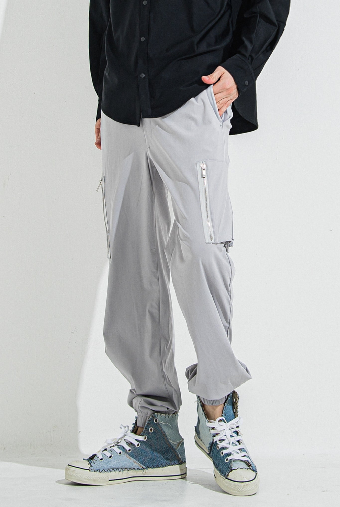 DAVID NYLON CARGO PANTS RC36-ST-040 カーゴパンツ イージーパンツ 速乾性 ストレッチ / GREY