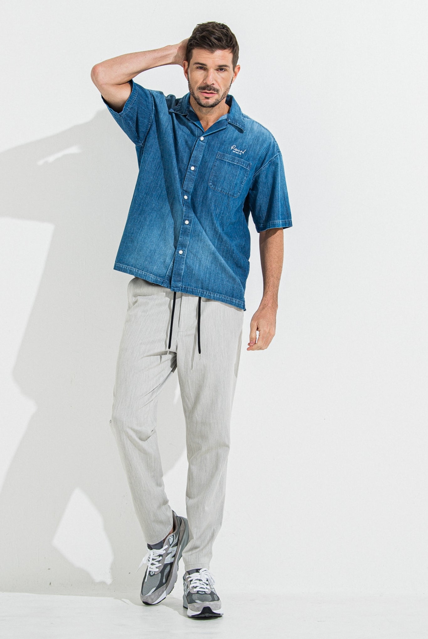 DAVID NYLON CARGO PANTS RC36-ST-040 カーゴパンツ イージーパンツ 速乾性 ストレッチ / GREY
