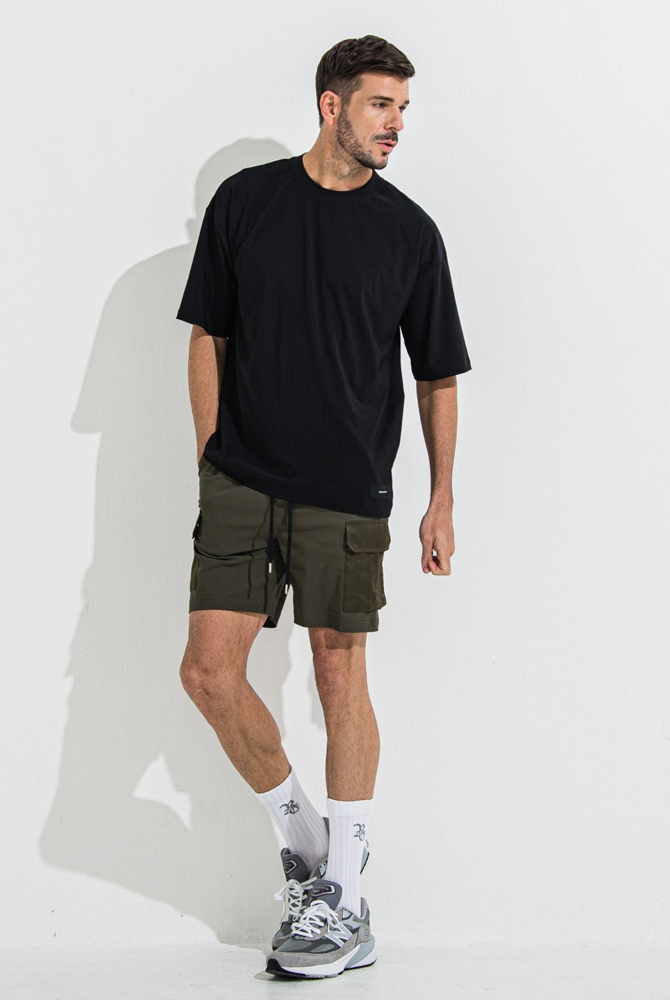 OX JERSEY OVER TEE RC36-T-005 Tシャツ オーバーサイズ ストレッチ / BLACK