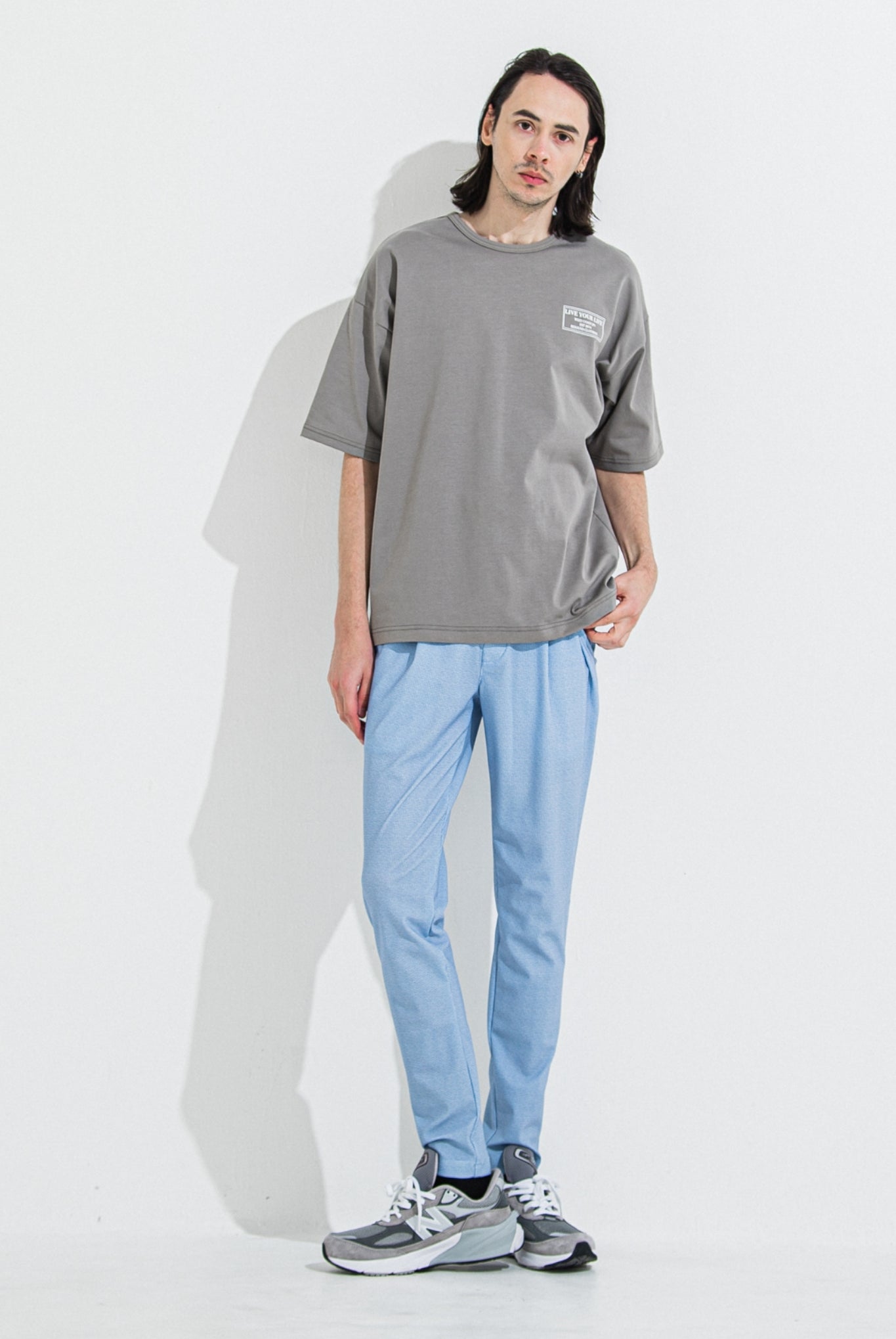 CREW OVER TEE RC36-T-007 Tシャツ コットン100% オーバーサイズ 蒸れにくい / GREY