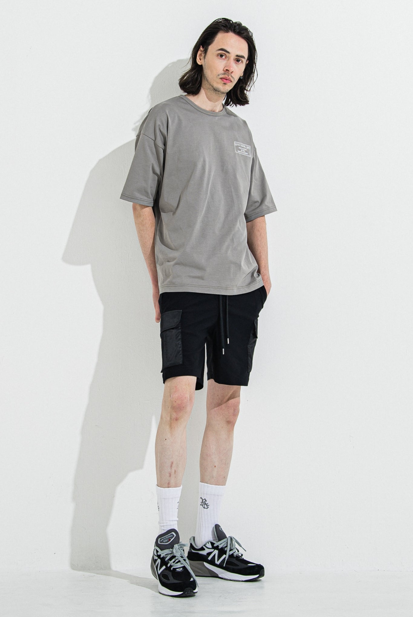 CREW OVER TEE RC36-T-007 Tシャツ コットン100% オーバーサイズ 蒸れにくい / GREY