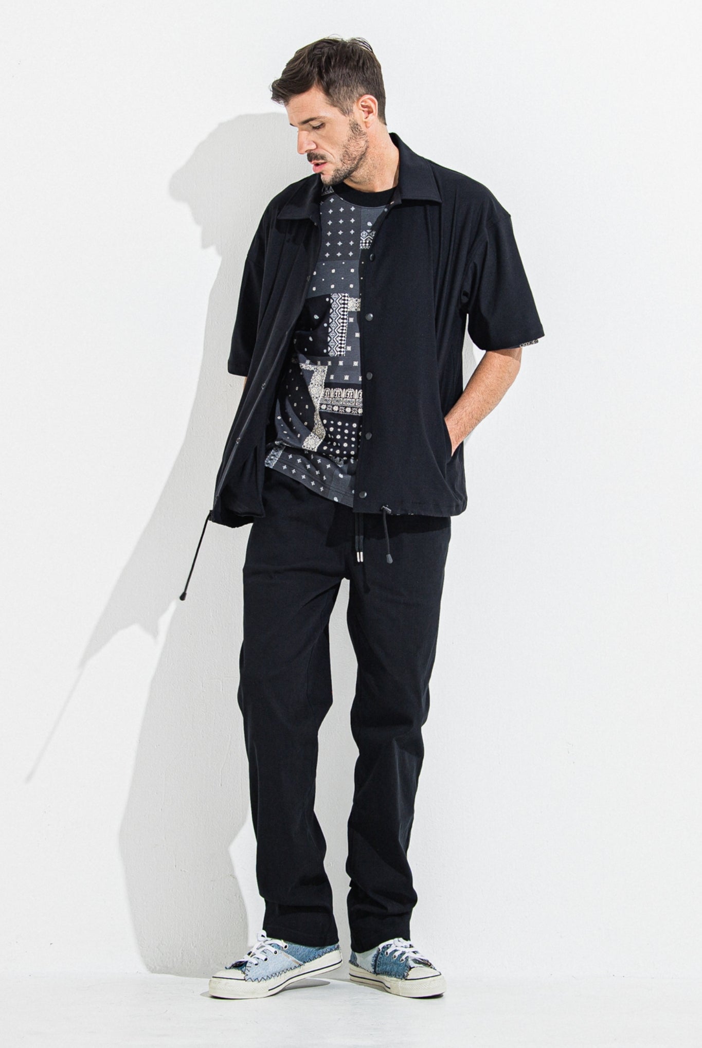 【ご予約受付中】BANDANA OVER TEE RC36-T-009 Tシャツ オーガニック コットン100% / BLACK