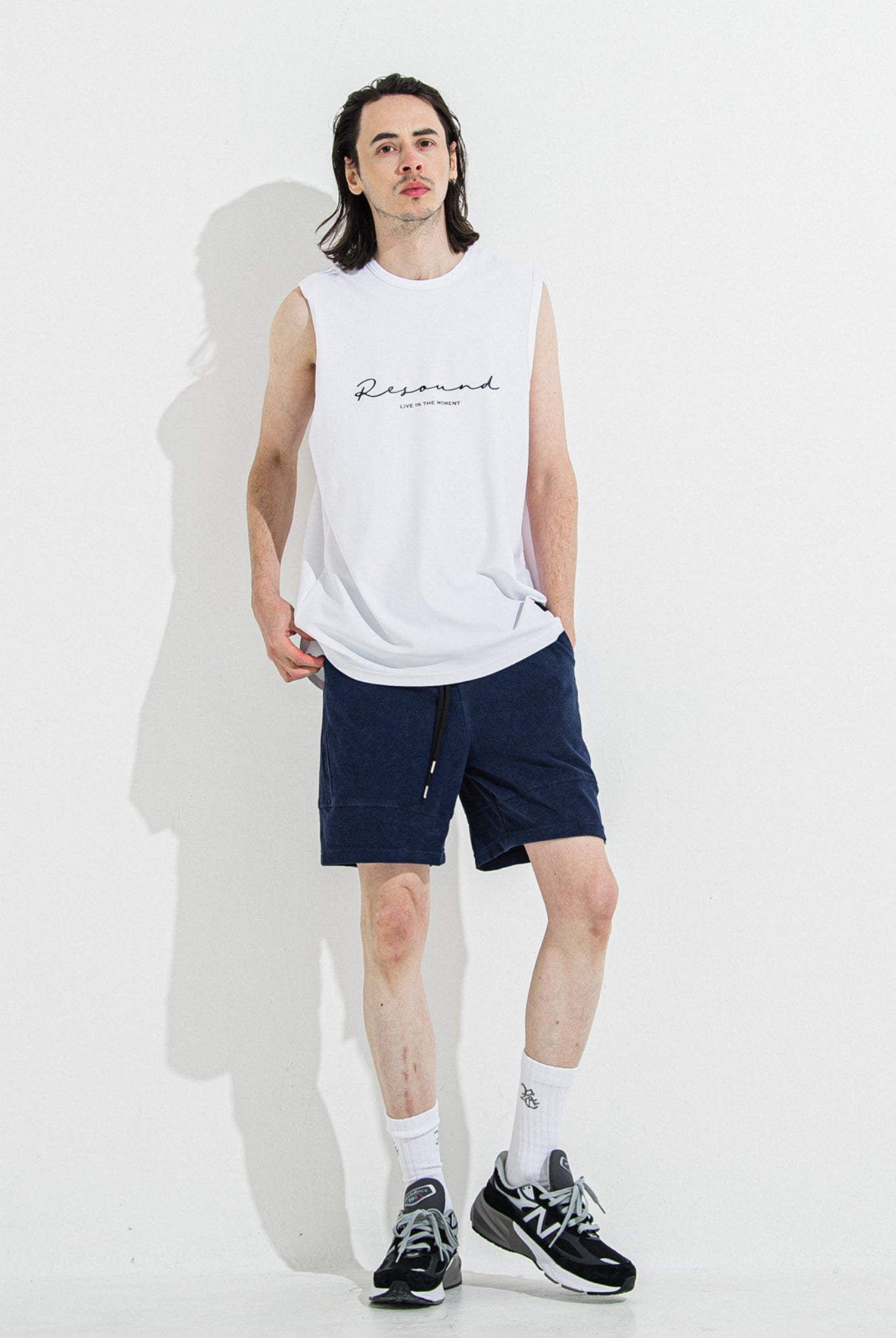 RUSH OVER NO SLEEVE RC36-T-010 ノースリーブ 吸湿発散 / ID WHITE