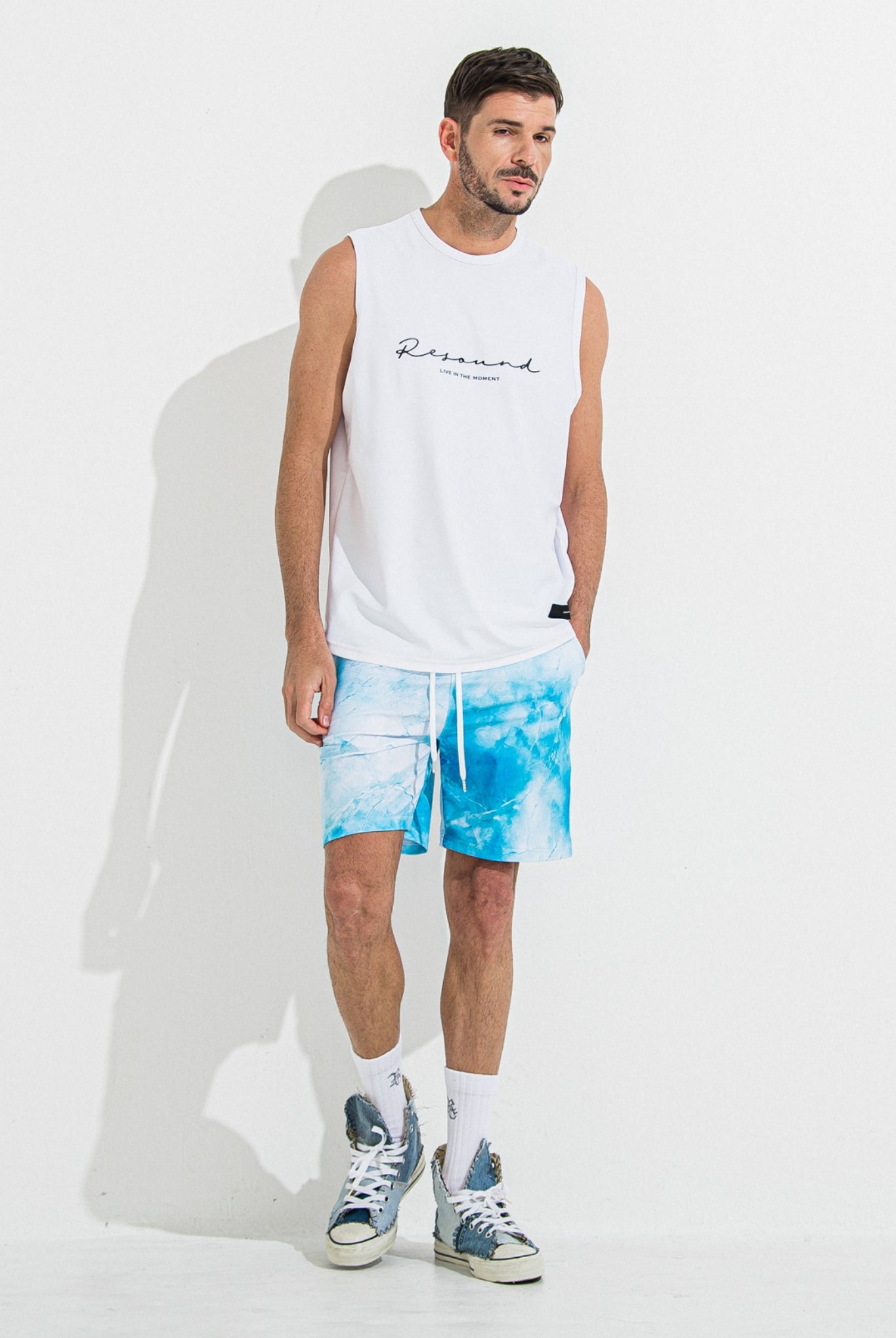 RUSH OVER NO SLEEVE RC36-T-010 ノースリーブ 吸湿発散 / ID WHITE