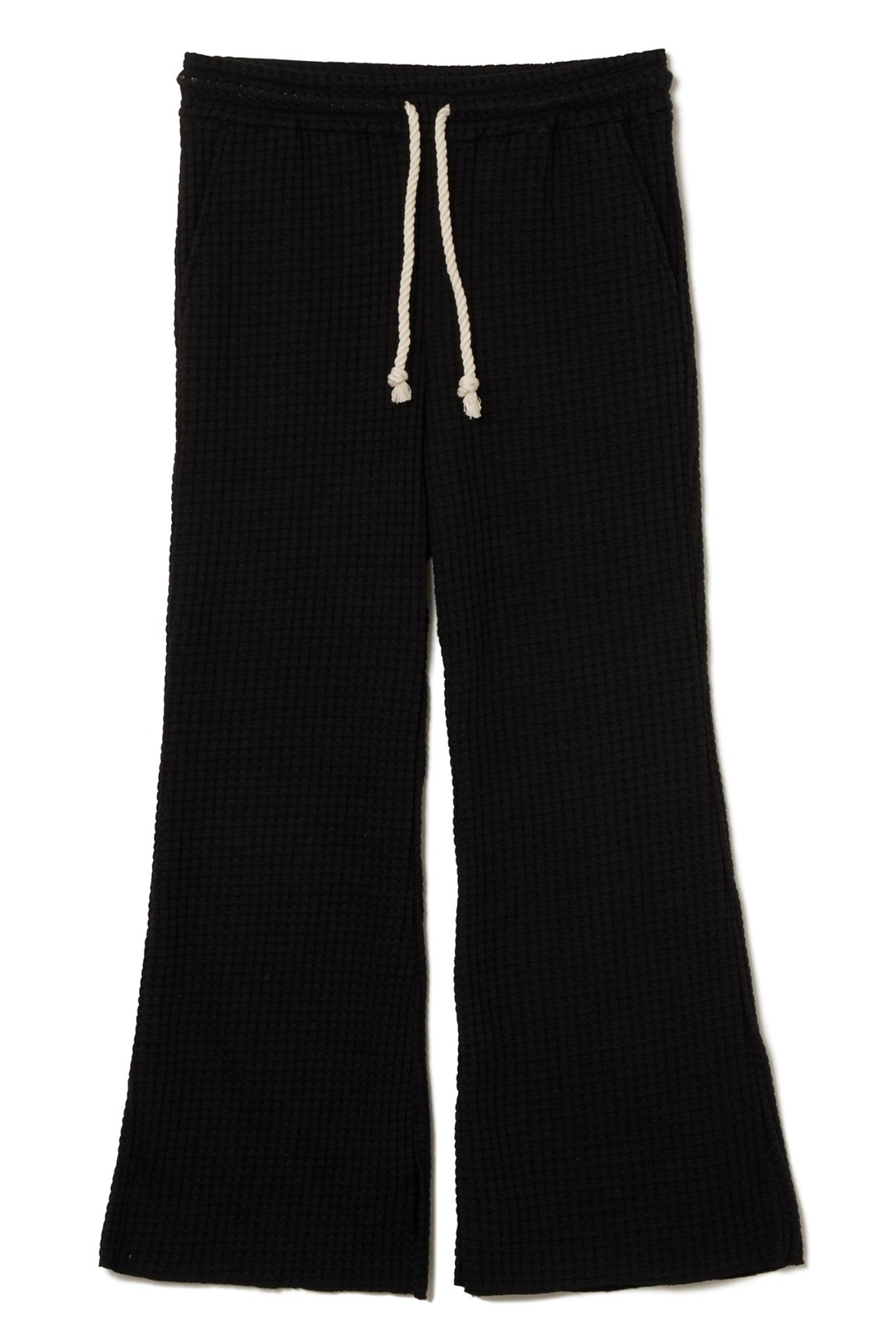 BIG WAFFLE FLARE PANTS LSEA24A5559-S ロングパンツ フレアパンツ 速乾 軽量 伸縮性 セットアップ 日本製 / BLACK