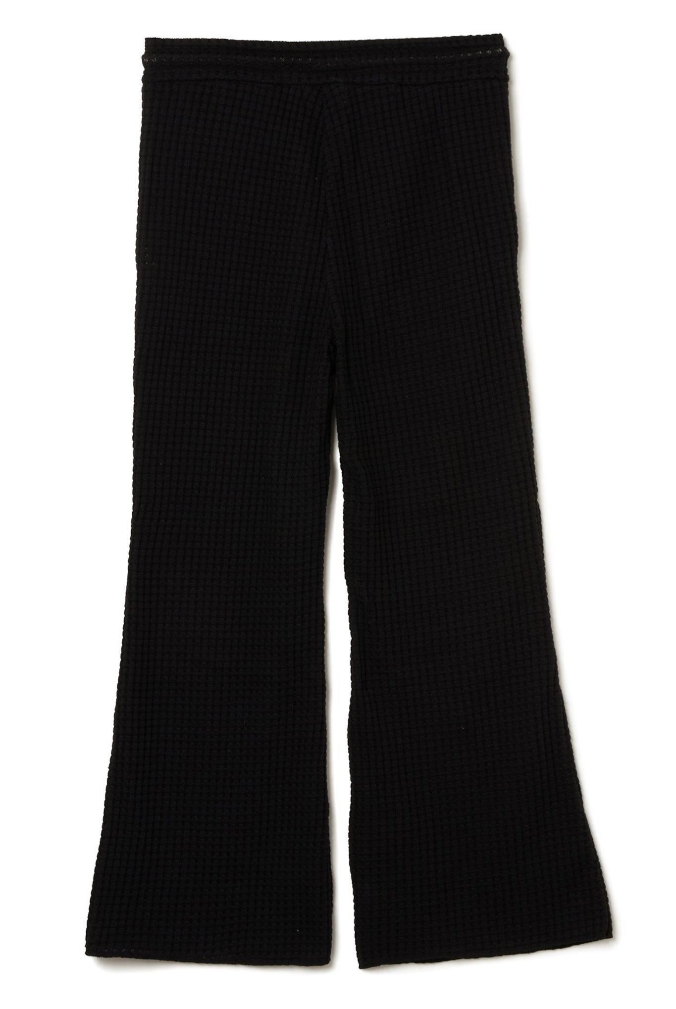 BIG WAFFLE FLARE PANTS LSEA24A5559-S ロングパンツ フレアパンツ 速乾 軽量 伸縮性 セットアップ 日本製 / BLACK