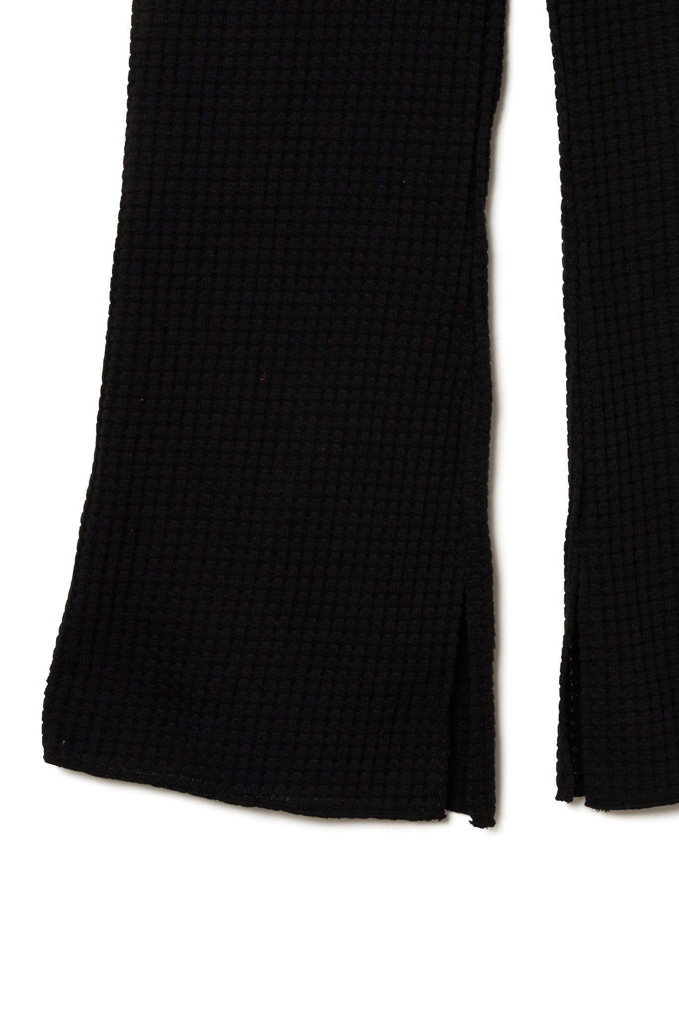 BIG WAFFLE FLARE PANTS LSEA24A5559-S ロングパンツ フレアパンツ 速乾 軽量 伸縮性 セットアップ 日本製 / BLACK