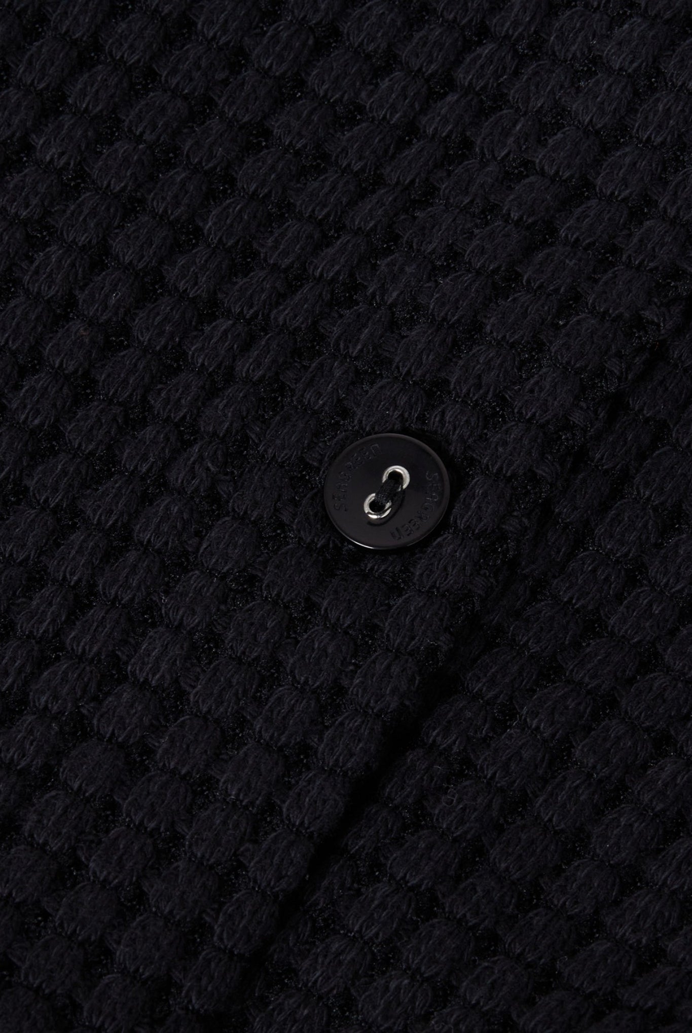 BIG WAFFLE CARDIGAN LSEA24A8649-M カーディガン ドロップショルダー ショート丈 日本製 / CREAM