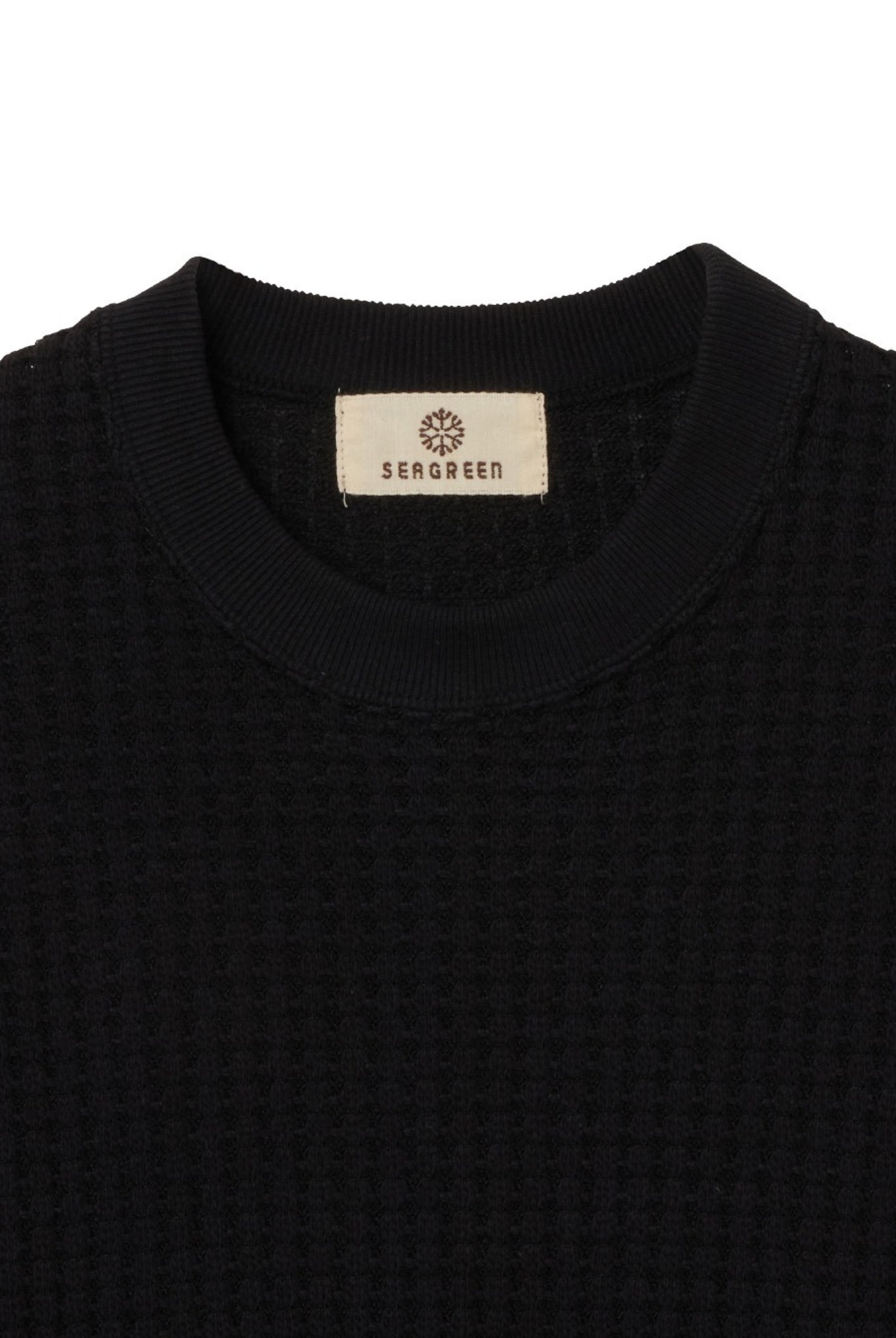 BIG WAFFLE PULLOVER MSEA24A8234-M プルオーバー カットソー ジップポケット付き 速乾 軽量 ストレッチ 日本製 / BLACK