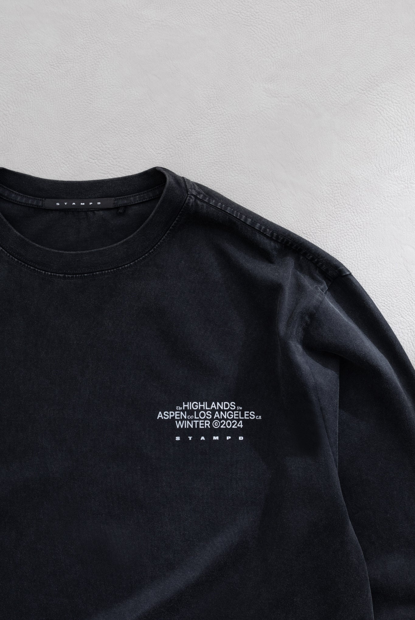 Mountain Peak LS Relaxed Tee - Vintage Wash SLA-M3572LT ロンT コットン100% ビンテージ加工 バックプリント ユニセックス / Charcoal