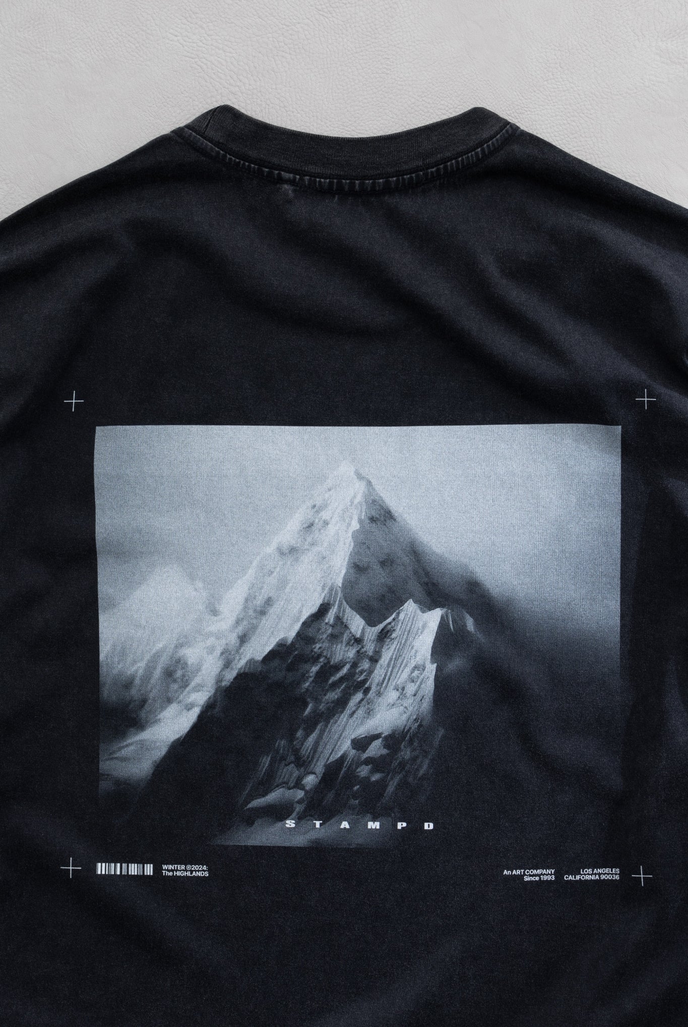 Mountain Peak LS Relaxed Tee - Vintage Wash SLA-M3572LT ロンT コットン100% ビンテージ加工 バックプリント ユニセックス / Charcoal