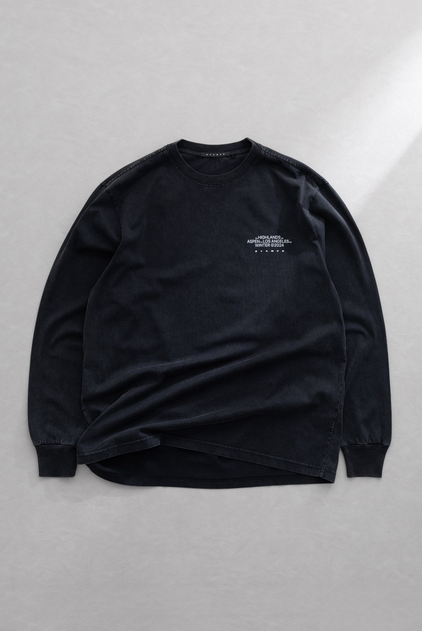 Mountain Peak LS Relaxed Tee - Vintage Wash SLA-M3572LT ロンT コットン100% ビンテージ加工 バックプリント ユニセックス / Charcoal