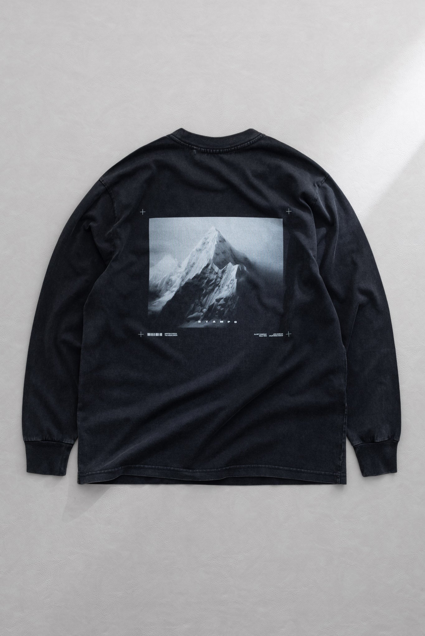 Mountain Peak LS Relaxed Tee - Vintage Wash SLA-M3572LT ロンT コットン100% ビンテージ加工 バックプリント ユニセックス / Charcoal