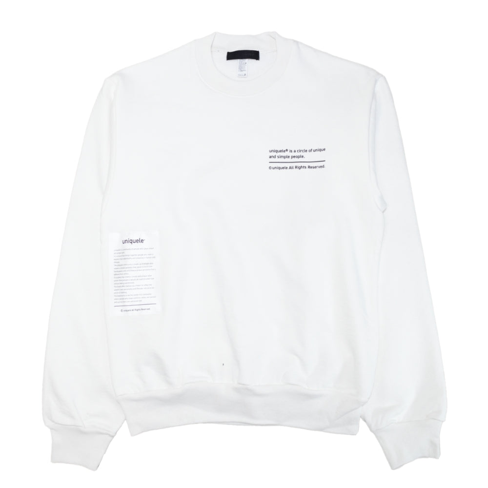uniquele HEAVY FLEECE CREWNECK SWEAT クルーネック スウェット SW2001 WHITE ホワイト
