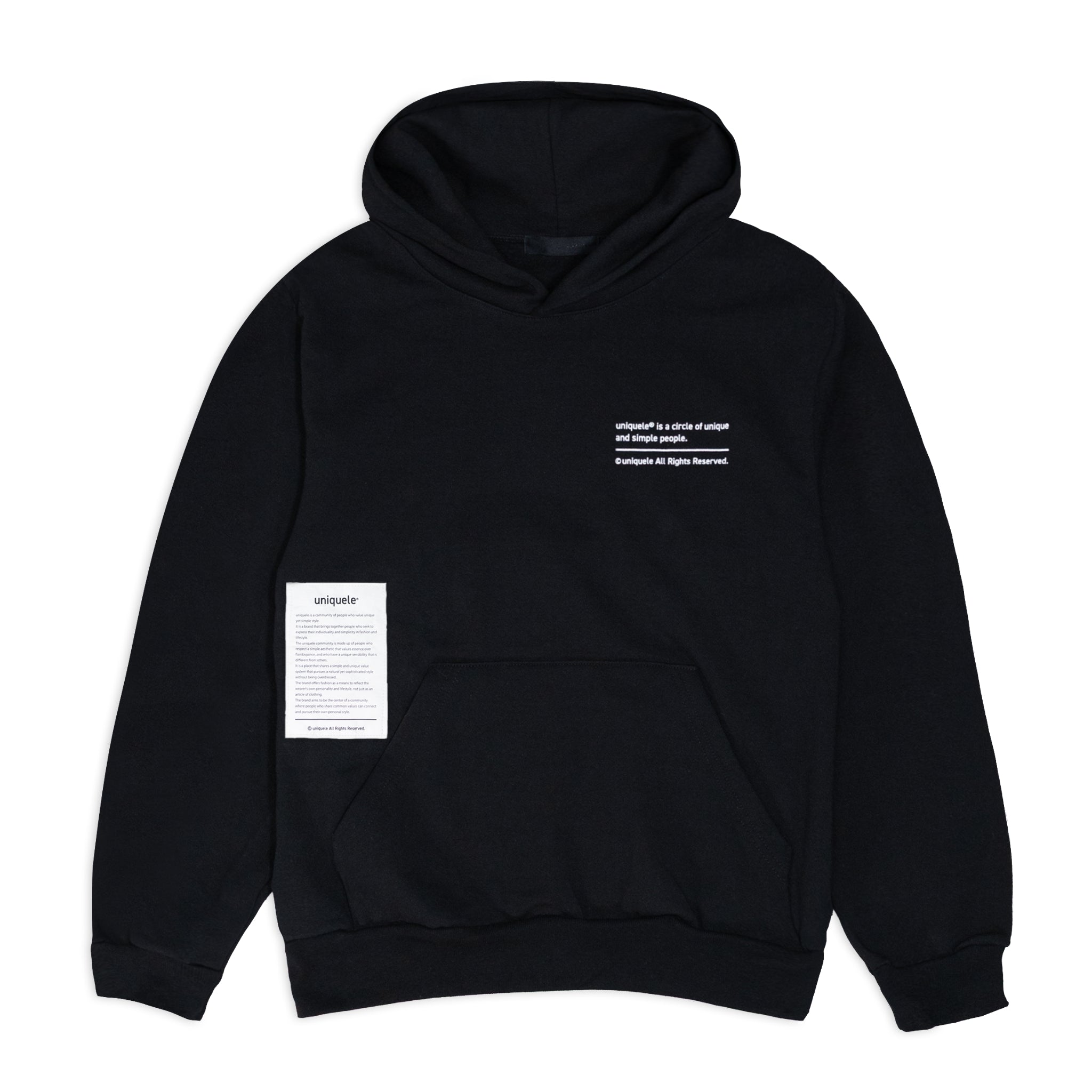 uniquele HEAVY FLEECE HOODIE スウェット フーディ FD2001 BLACK ブラック