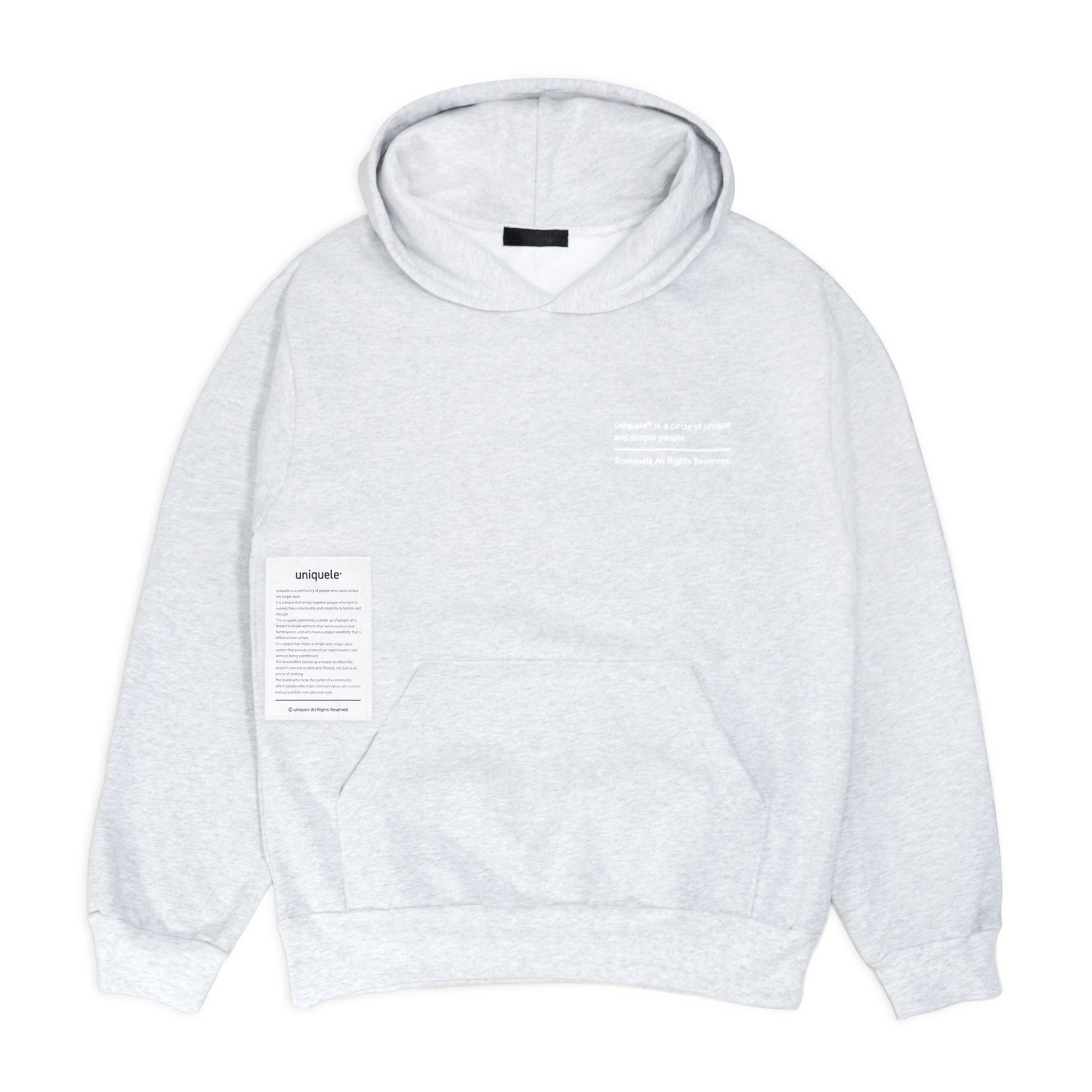 uniquele HEAVY FLEECE HOODIE スウェット フーディ FD2001 ASH GREY アッシュグレー