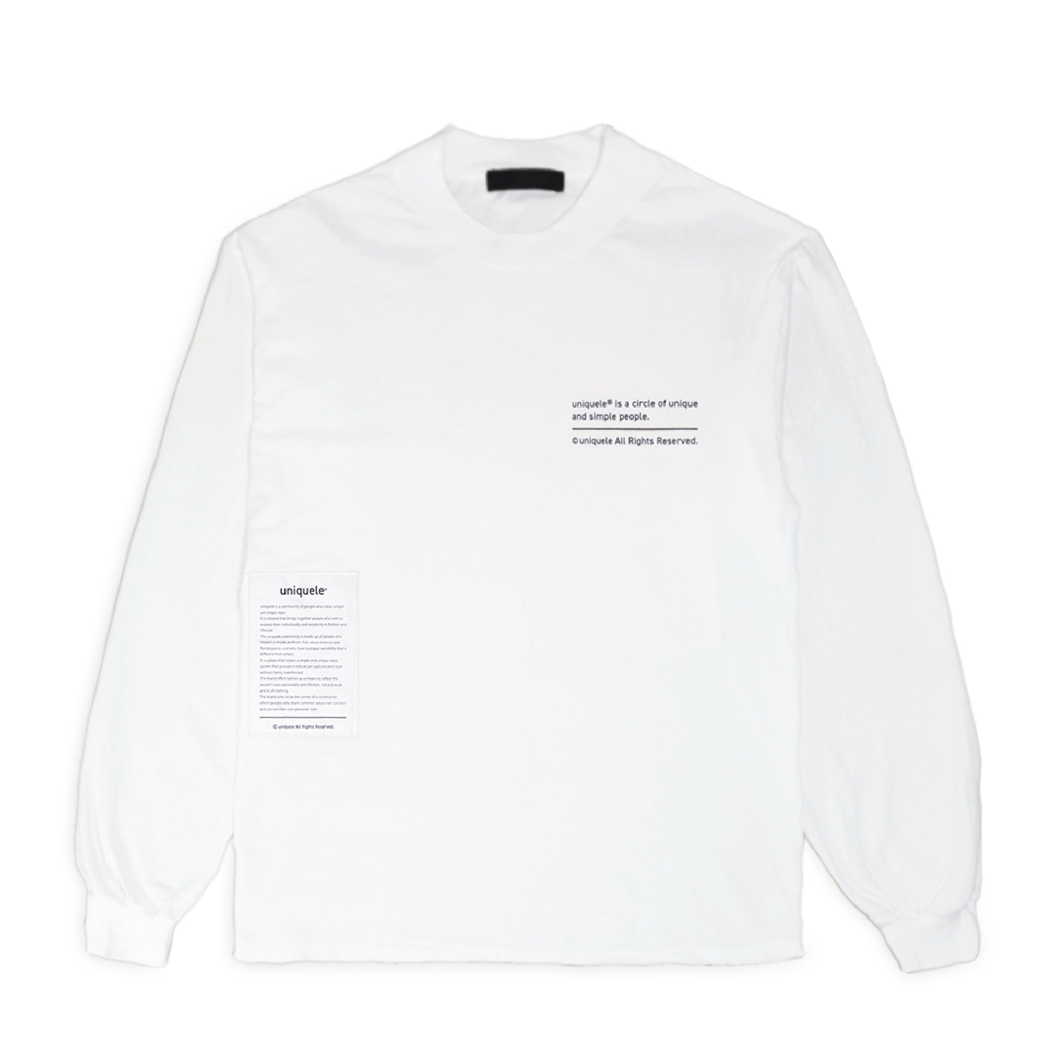 uniquele LONG SLEEVE CREW NECK T-SHIRT ロングスリーブ クルーネック ロンT LS2001 WHITE ホワイト