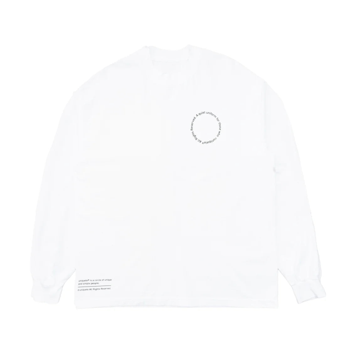 uniquele LONG SLEEVE CREW NECK T-SHIRT LS2003 WHITE / BLACK