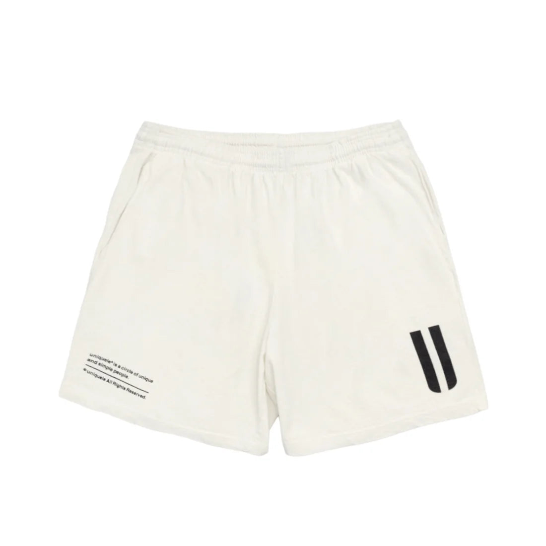 uniquele HEAVY JERSEY SWEAT SHORT SP2002 OFF WHITE / BLACK