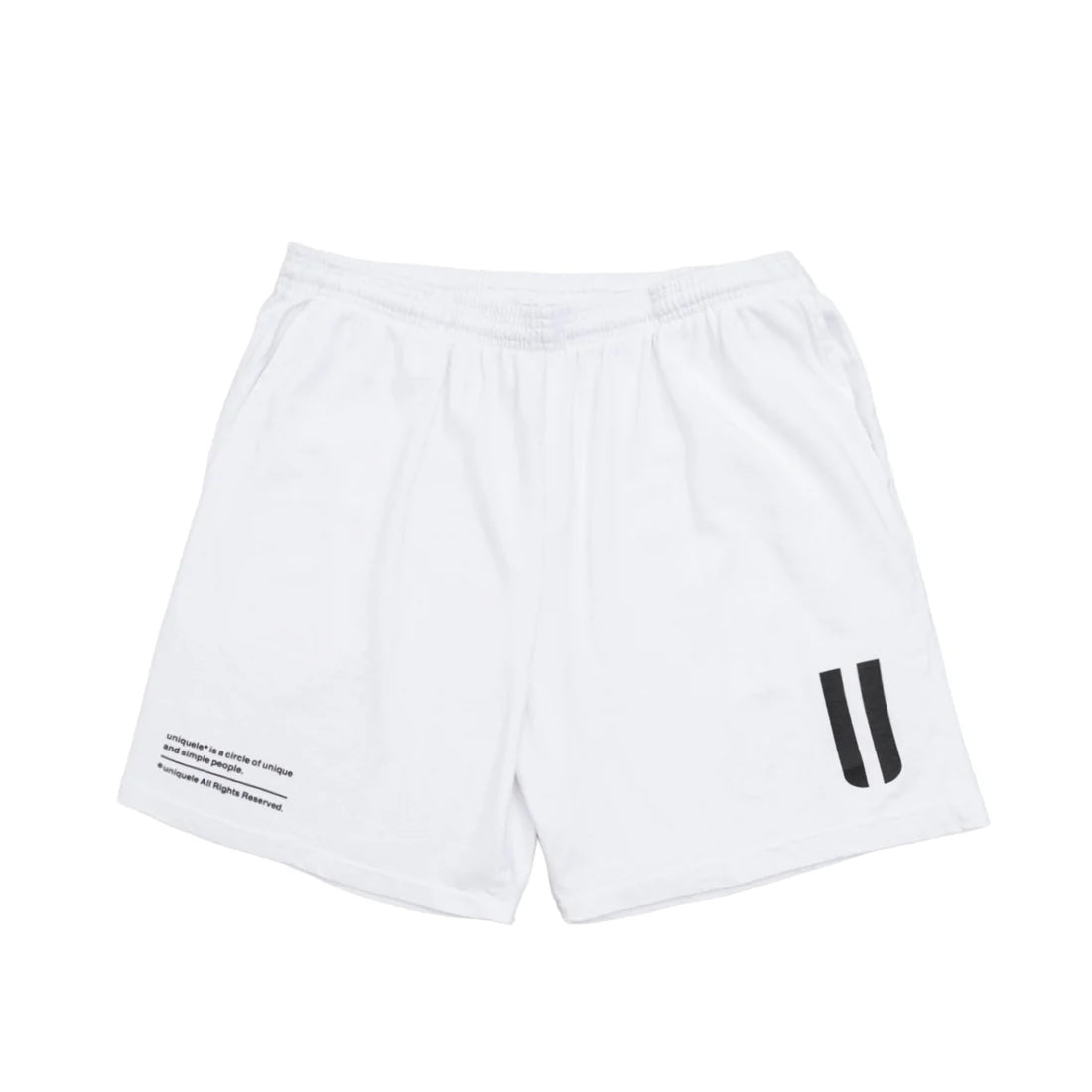 uniquele HEAVY JERSEY SWEAT SHORT SP2002 WHITE / BLACK