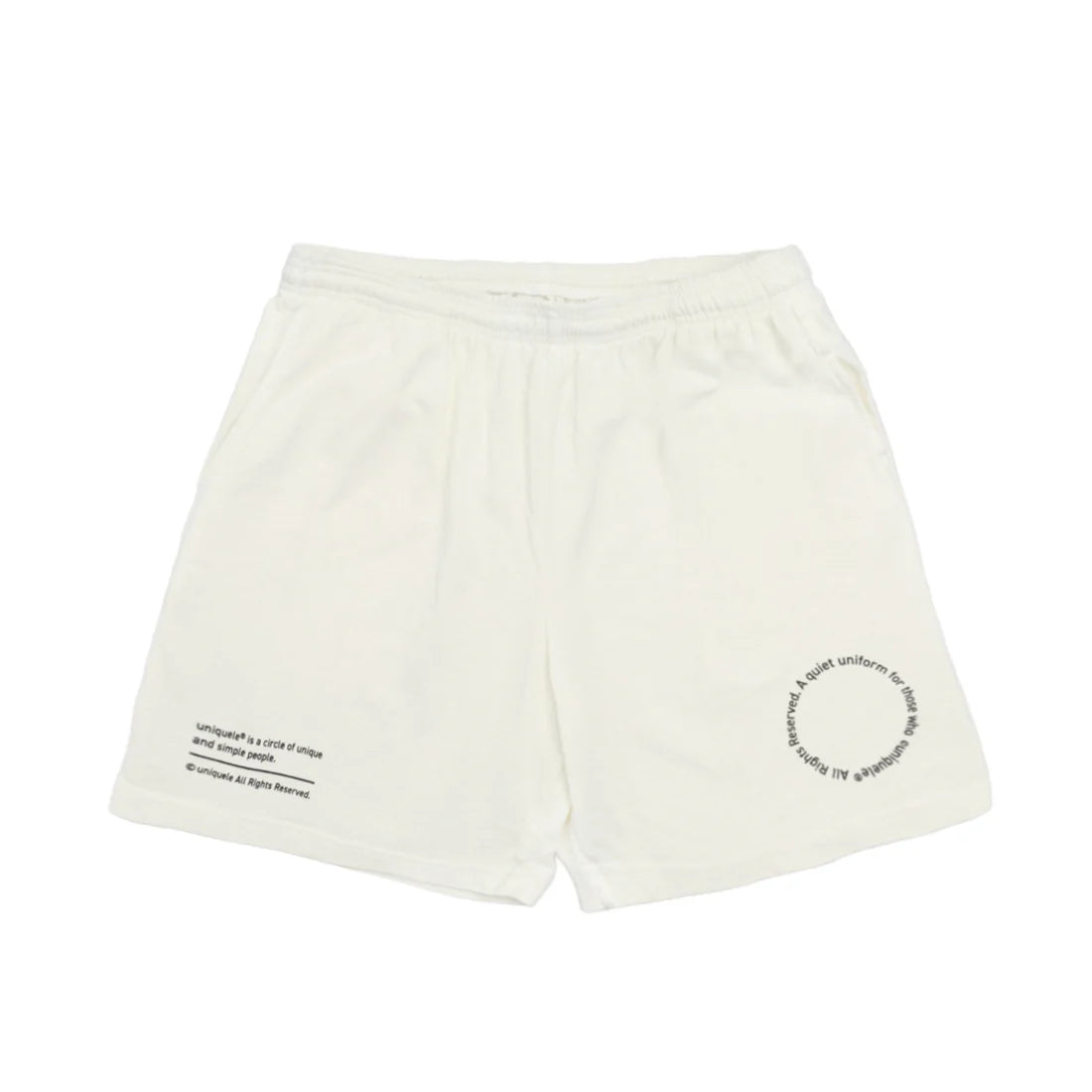 uniquele HEAVY JERSEY SWEAT SHORT SP2003 OFF WHITE / BLACK