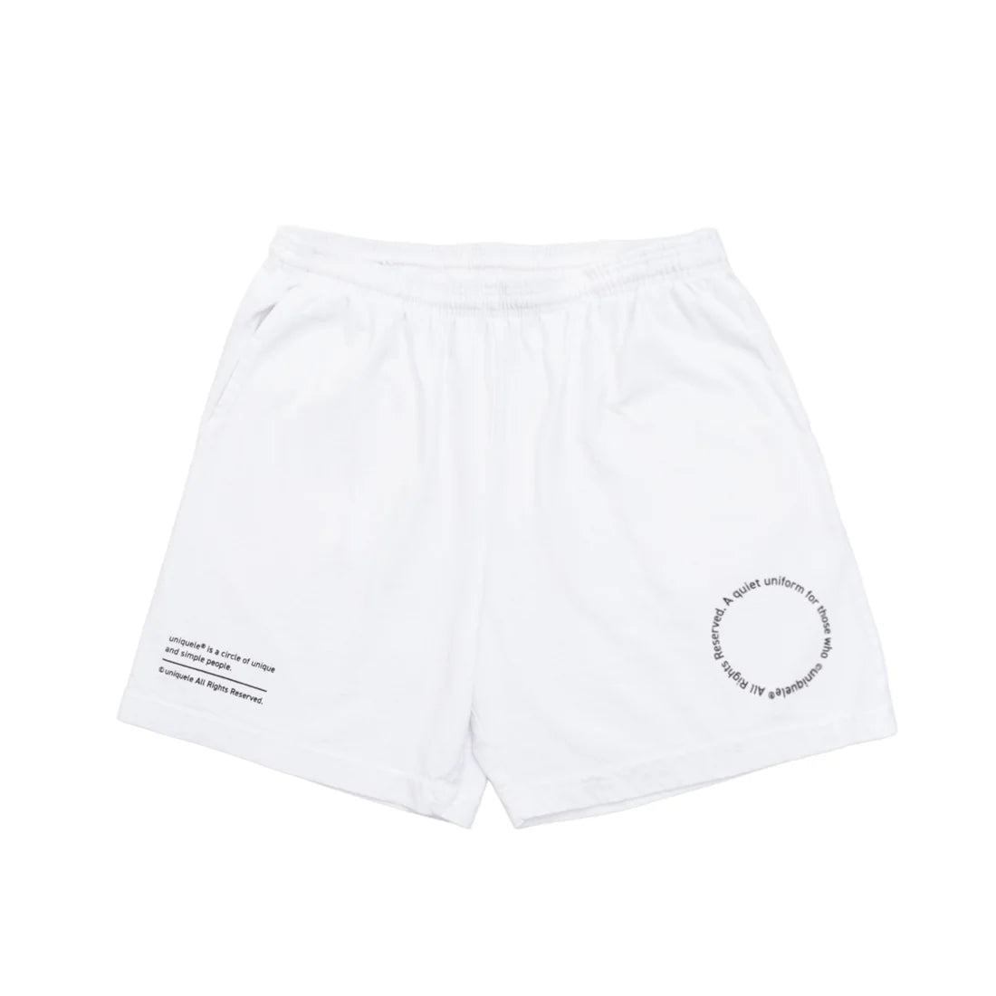 uniquele HEAVY JERSEY SWEAT SHORT SP2003 WHITE / BLACK
