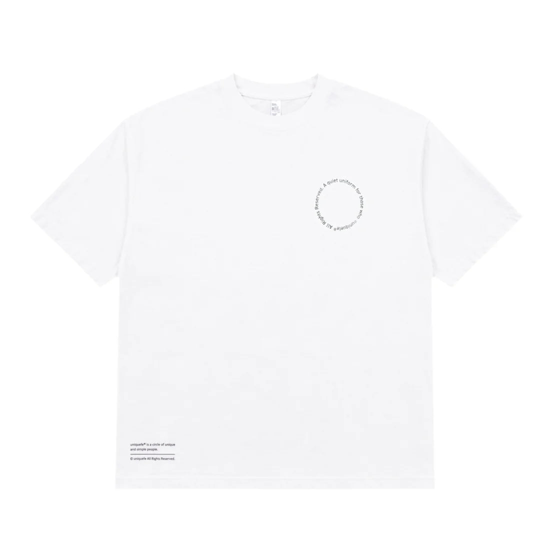 uniquele CREW NECK T-SHIRT ST2003 WHITE / BLACK